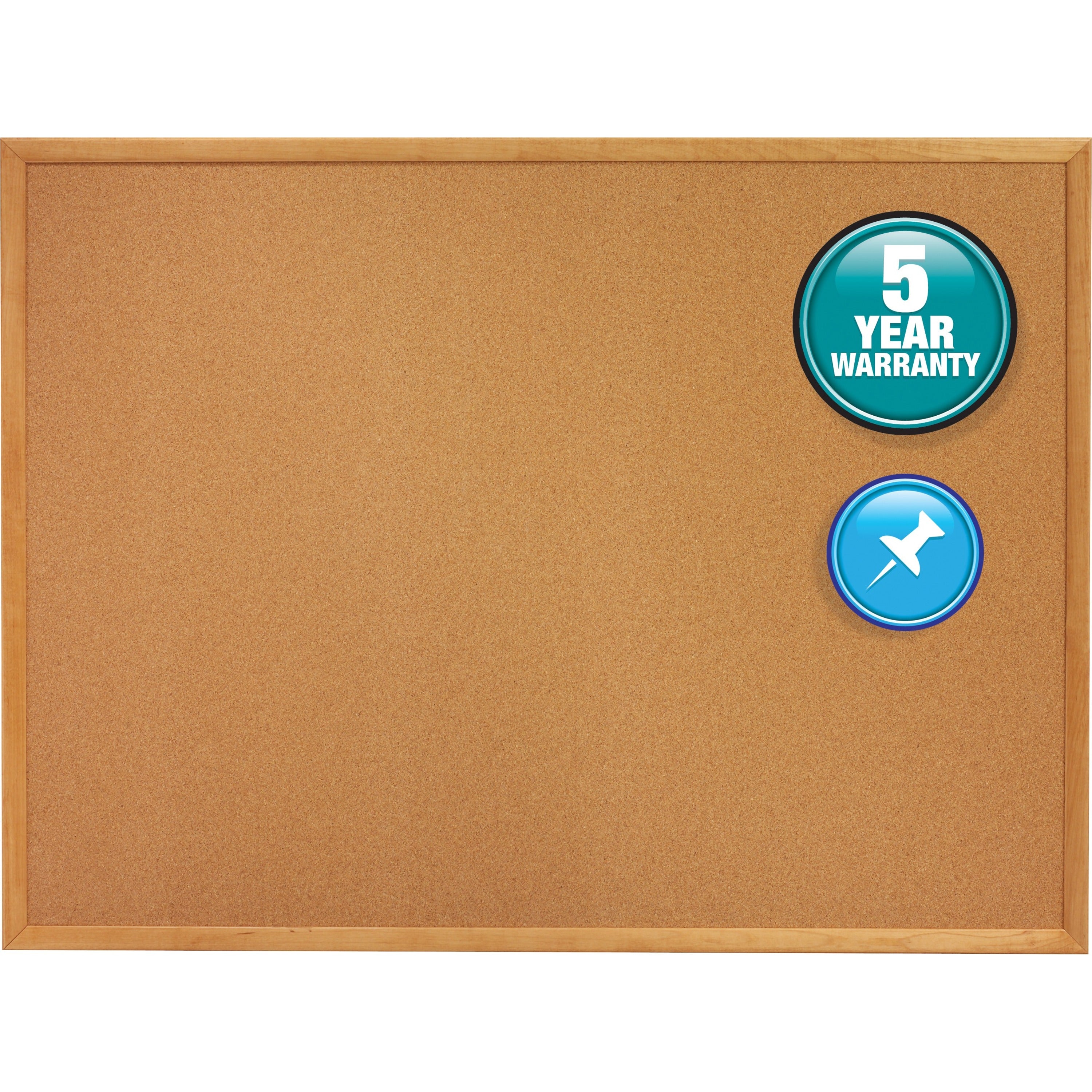 Quartet Classic Series Cork Bulletin Board - 36" Height x 60" Width - Brown Natural Cork Surface - Self-healing, Flexible, Durable - Oak Frame - 1 Each -