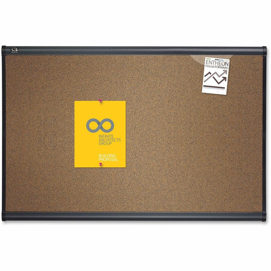 Quartet Prestige Bulletin Board - 48" Height x 72" Width - Brown Cork Surface - Self-healing, Durable - Graphite Frame - 1 Each - 2