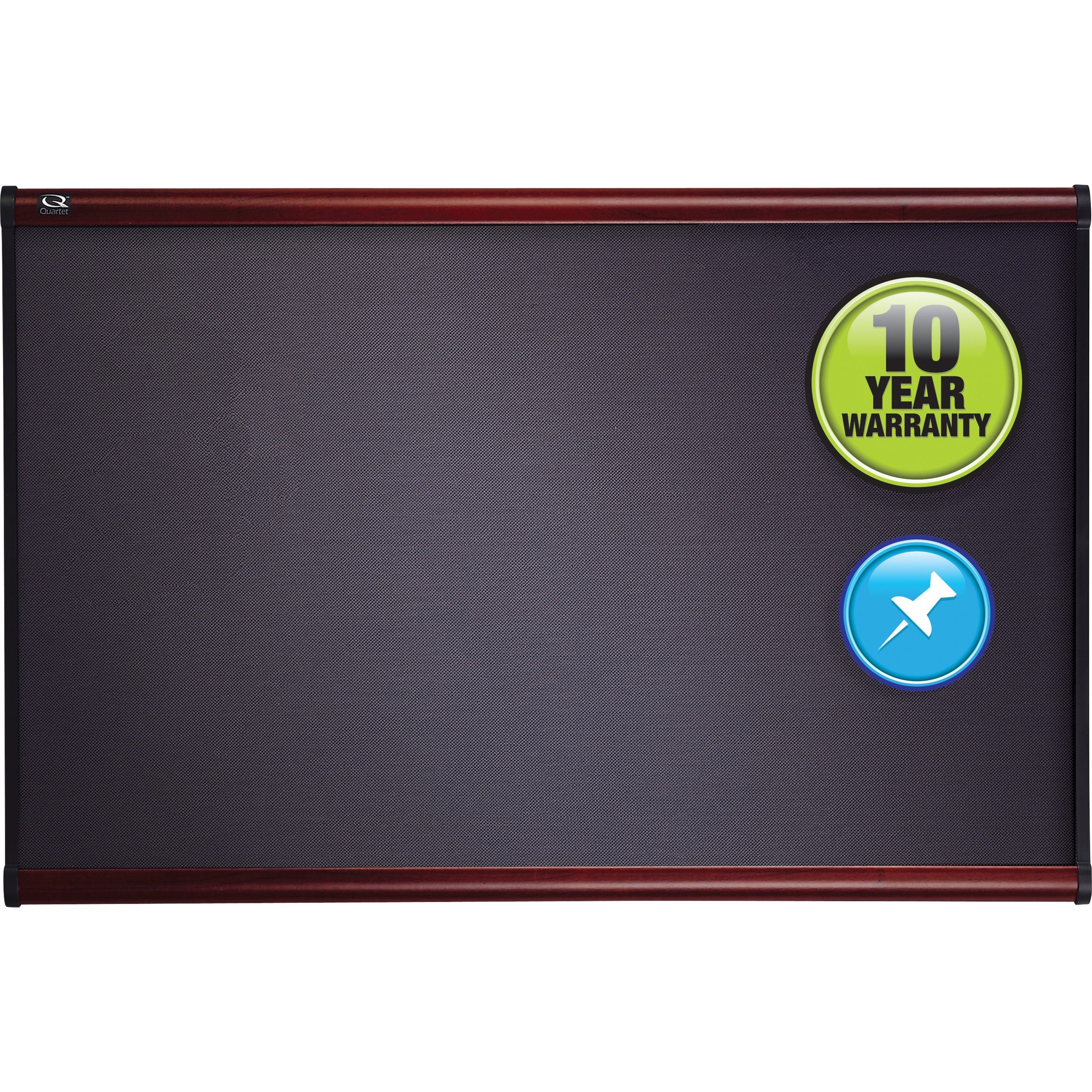 Quartet Prestige Diamond Mesh Bulletin Board - 36" Height x 48" Width - Gray Fabric Surface - Self-healing, Fade Resistant - Mahogany Frame - 1 Each -