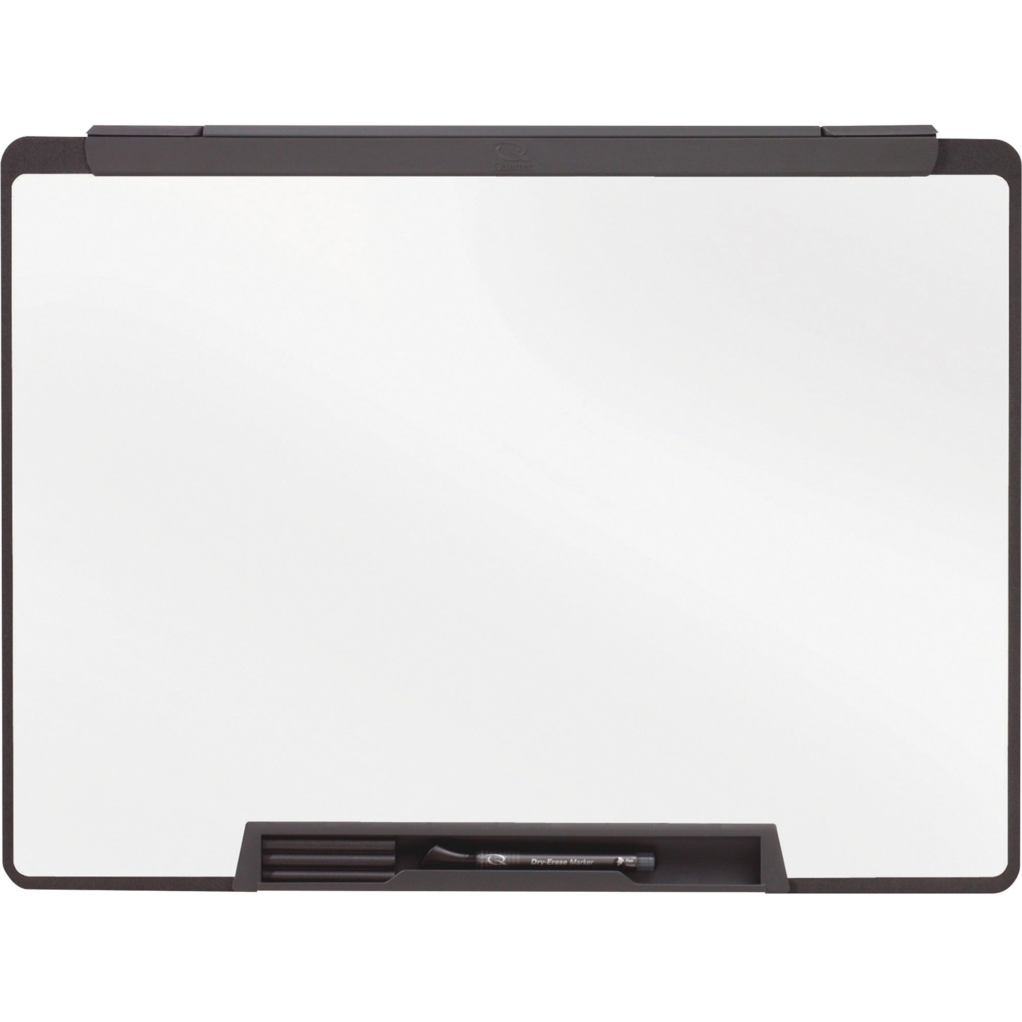 Quartet Motion Cubicle Whiteboard - 24" (2 ft) Width x 18" (1.5 ft) Height - White Melamine Surface - Black Plastic Frame - 1 Each -