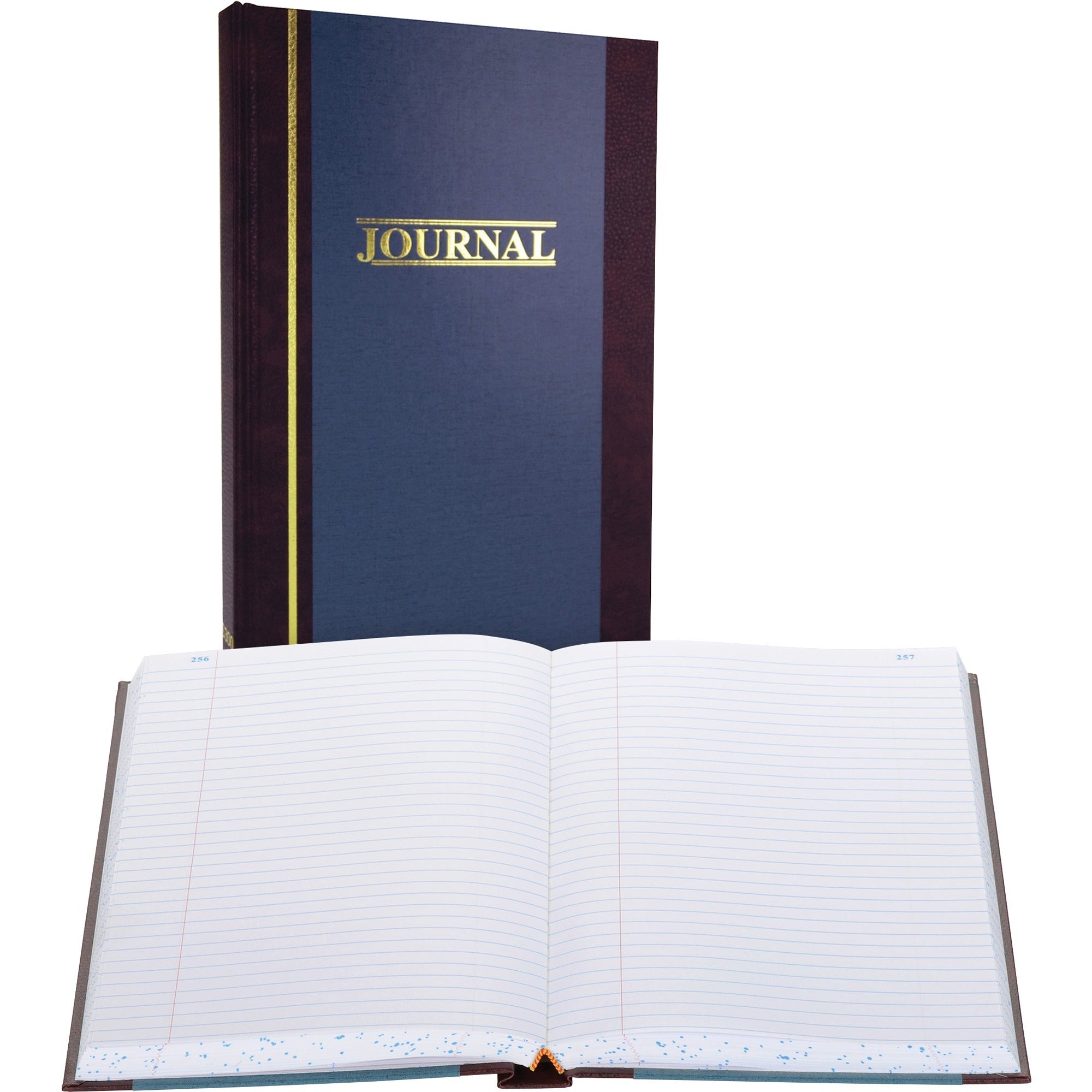 Wilson Jones S300 Record Ruled Account Journal - 500 Sheet(s) - 7.25" x 11.75" Sheet Size - Blue - White Sheet(s) - Blue Cover - 1 Each -