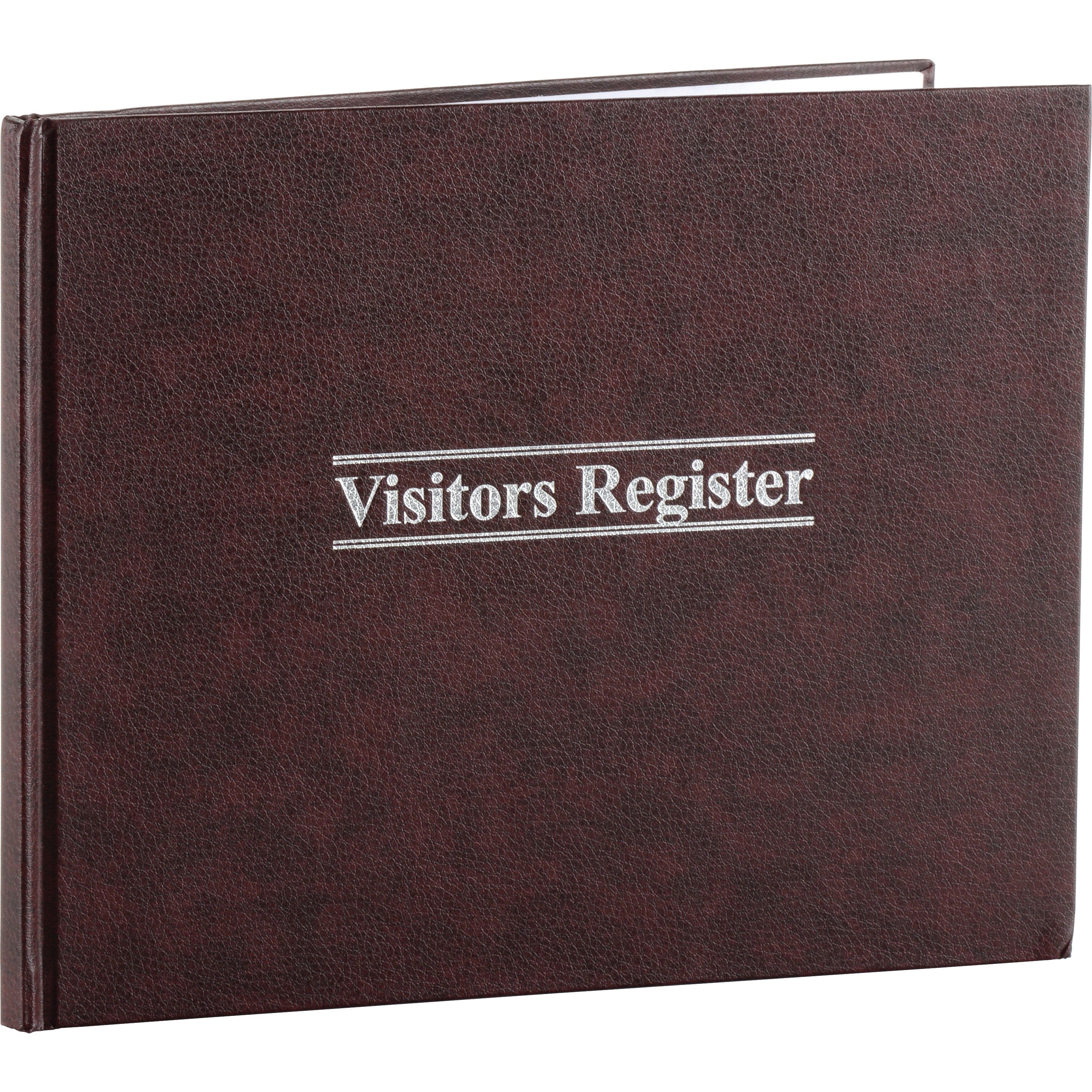 Wilson Jones Visitors Register Book - 56 Sheet(s) - Letter - 8.25" x 10.38" Sheet Size - 5 Columns per Sheet - Black Print Color - Red Cover - 1 Each -