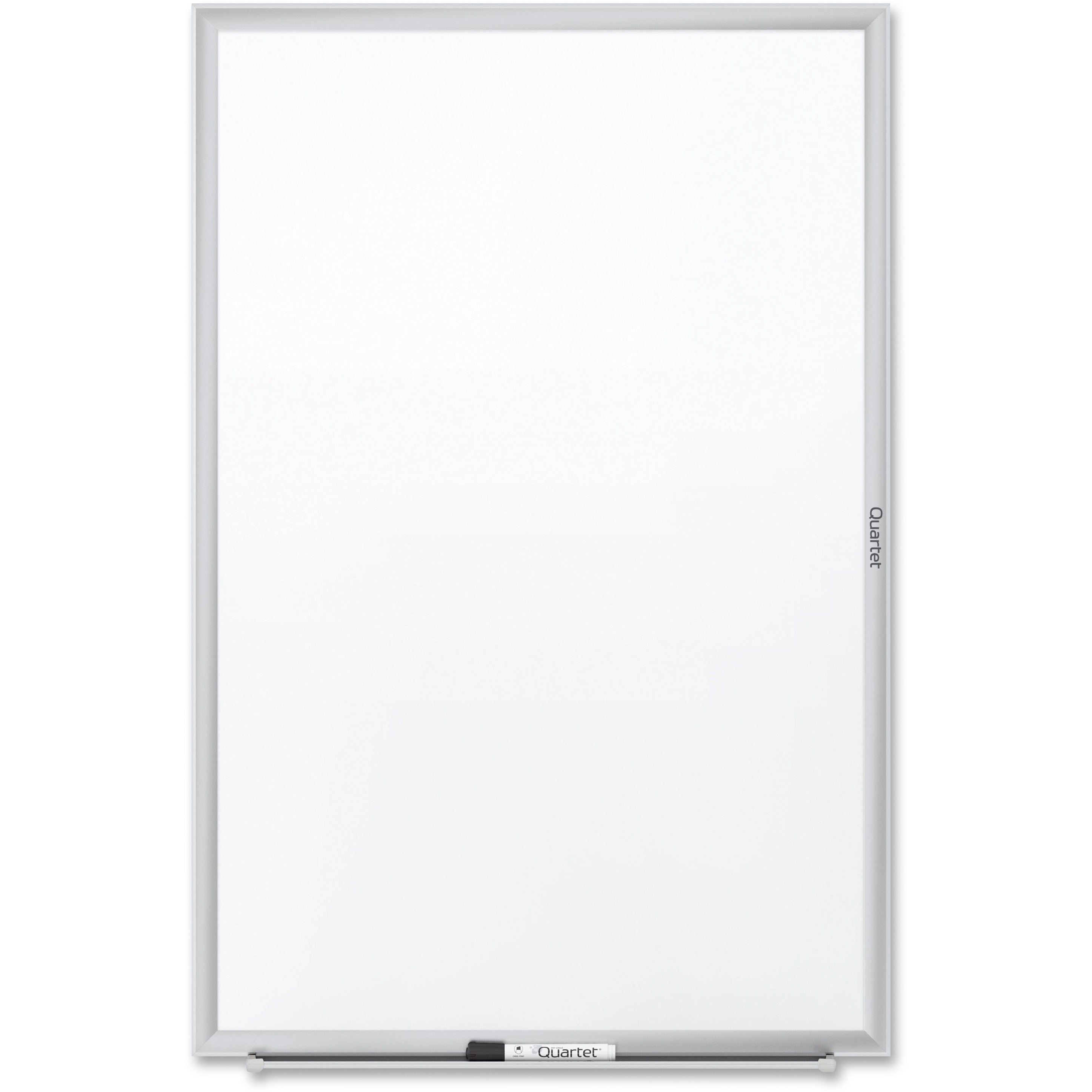 Quartet Classic Whiteboard - 96" (8 ft) Width x 48" (4 ft) Height - White Melamine Surface - Silver Aluminum Frame - Horizontal/Vertical - 1 Each - TAA Compliant -