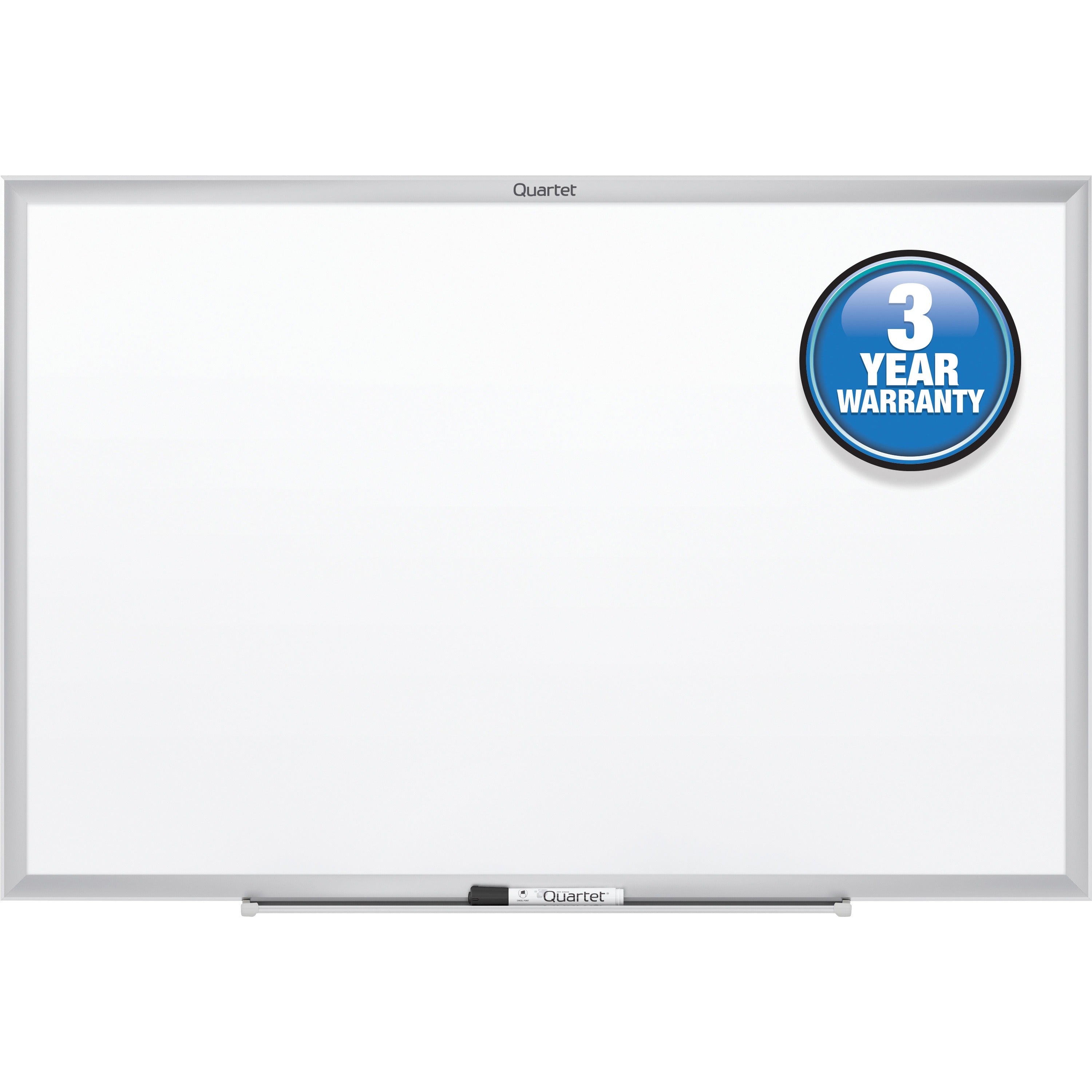 Quartet Classic Whiteboard - 96" (8 ft) Width x 48" (4 ft) Height - White Melamine Surface - Silver Aluminum Frame - Horizontal/Vertical - 1 Each - TAA Compliant -