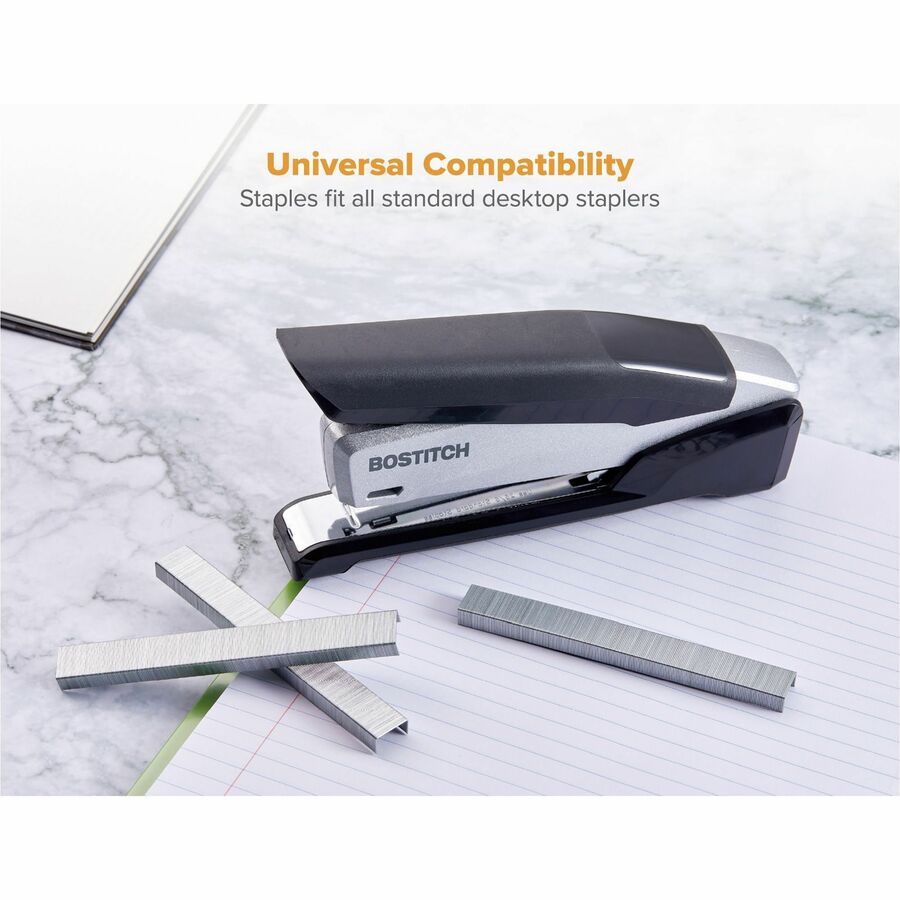 Bostitch Standard Premium Staples - 210 Per Strip - Standard - 1/4" Leg - Chisel Point - Silver - High Carbon Steel - 5.1" Height x 1.8" Width1.3" Length - 5000 / Box - 2