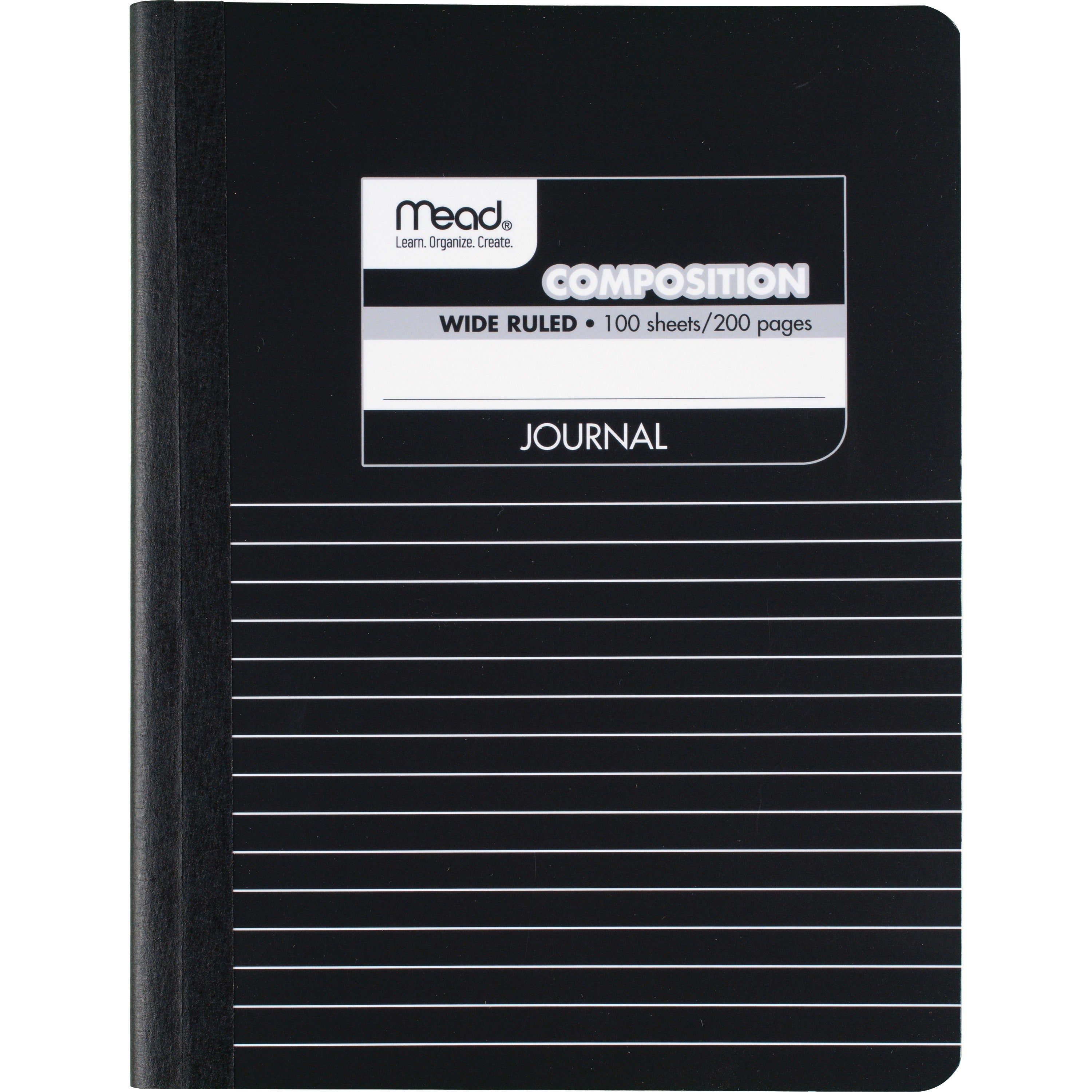 Mead Square Deal Black Marble Journal - 100 Sheets - Sewn - 7 1/2" x 9 3/4" - Black Marble Cover - Schedule - 1 Each -