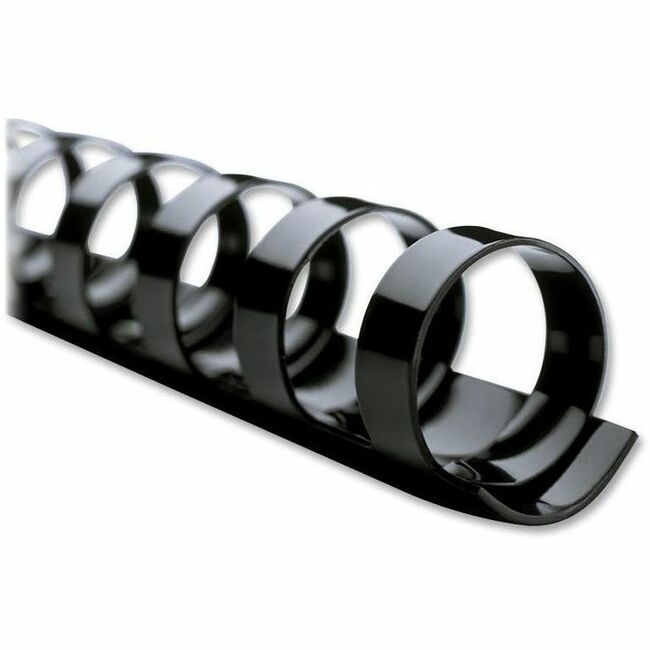 GBC CombBind Binding Spines - 0.4" Diameter - 0.38" Maximum Capacity - 60 x Sheet Capacity - For Letter 8 1/2" x 11" Sheet - 19 x Rings - Ring Binder - Black - PVC Plastic - 25 / Box