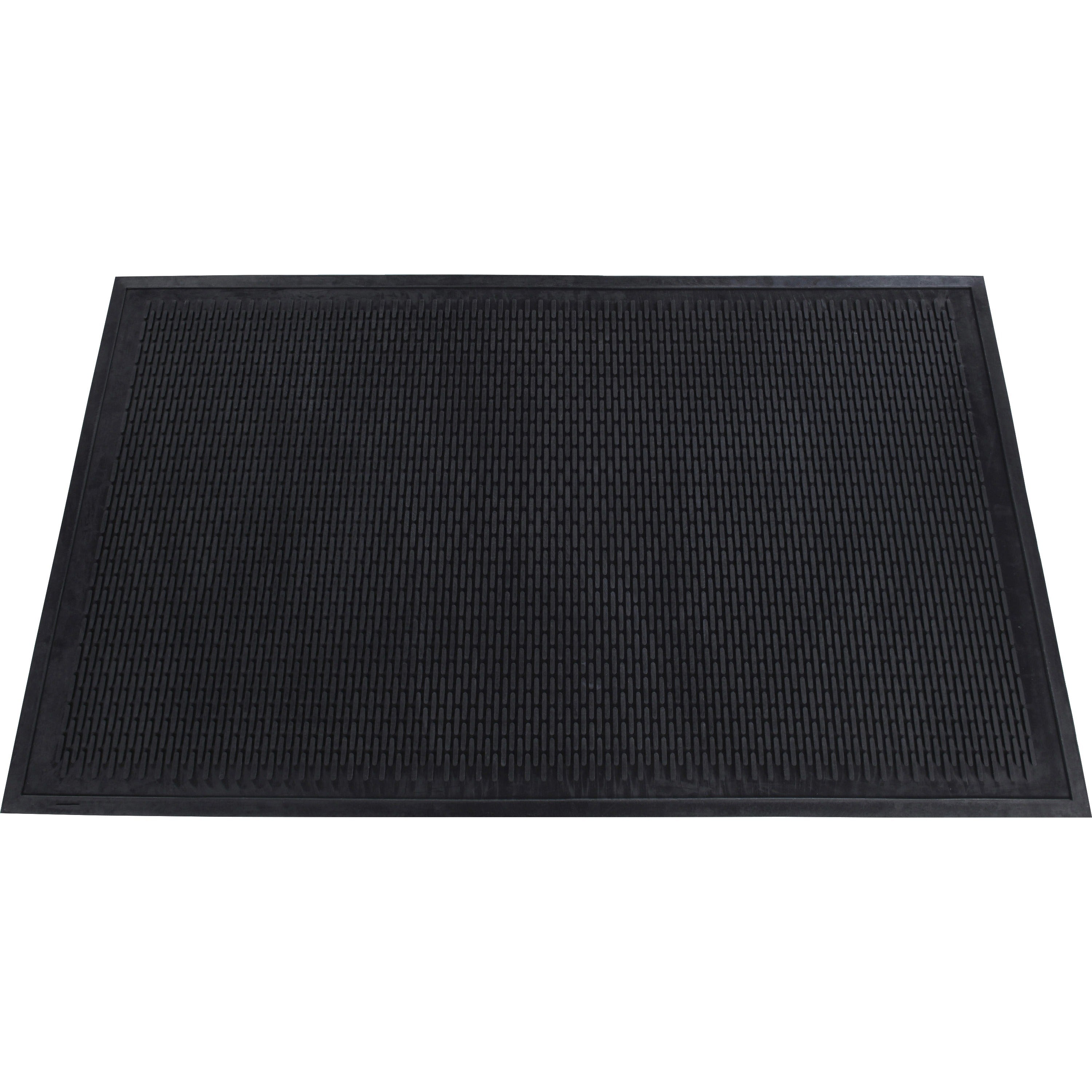 Genuine Joe Clean Step Scraper Floor Mats - Outside Entrance, Outdoor - 72" Length x 48" Width - Rubber - Black - 1Each -