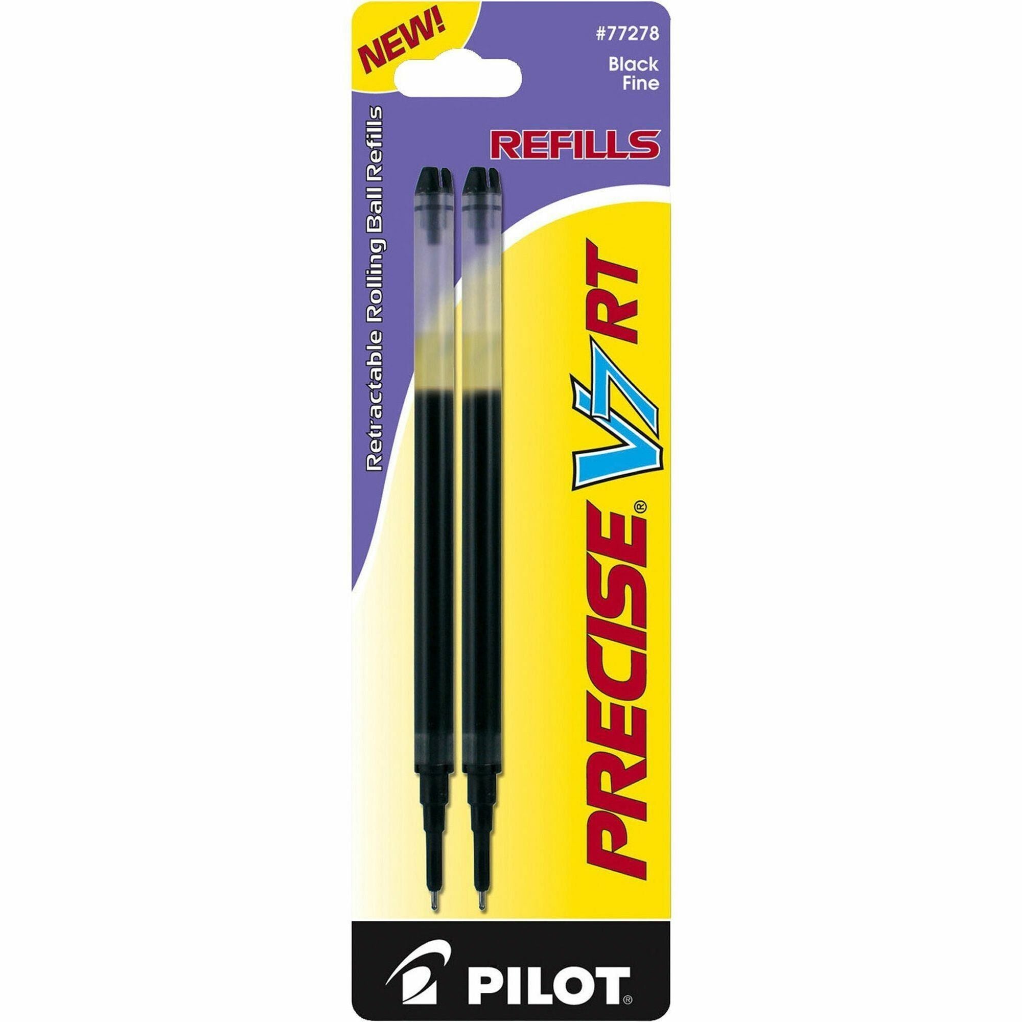 Pilot Precise V7 RT Premium Rolling Ball Pen Refills - 0.70 mm, Fine Point - Black Ink - 2 / Pack -