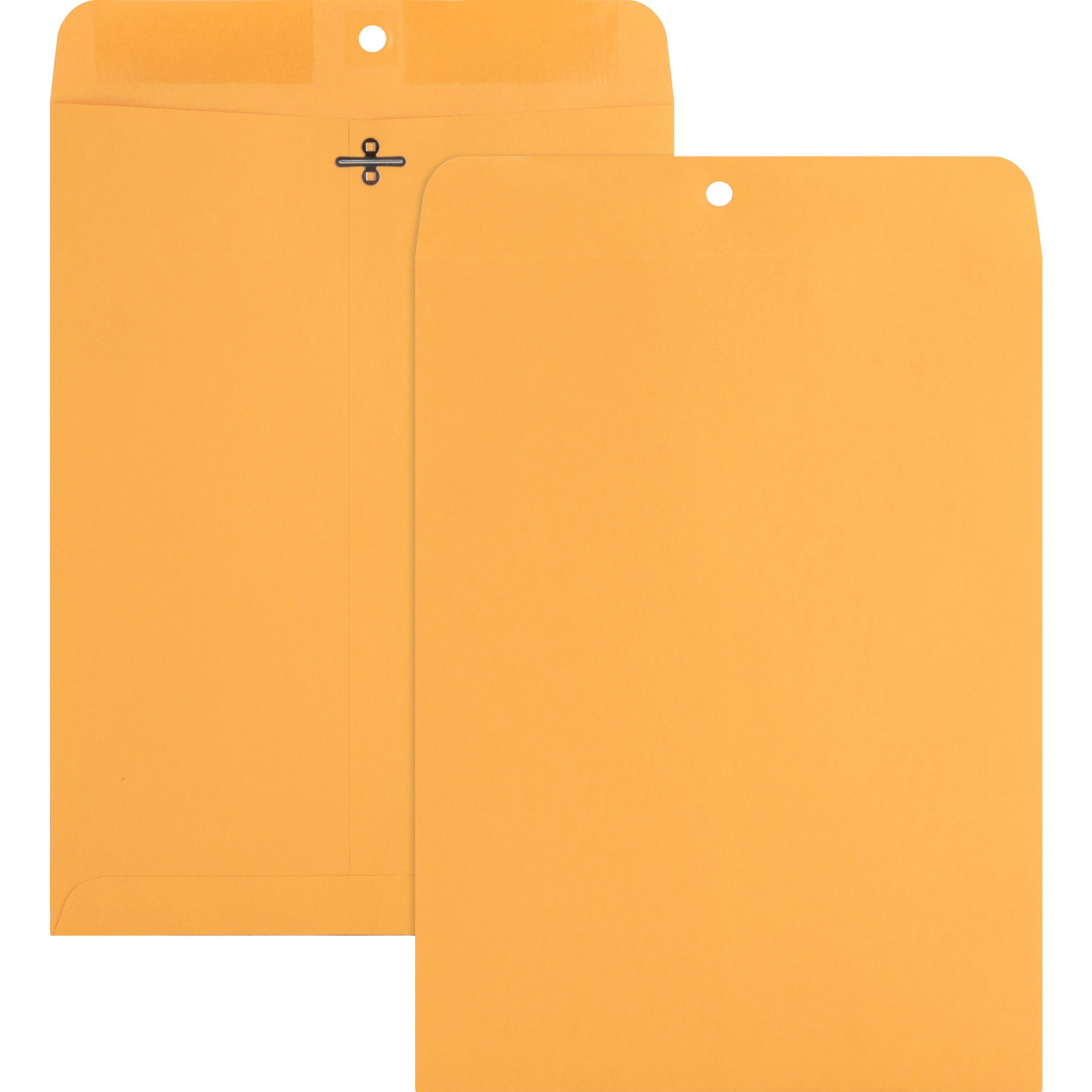 Nature Saver Recycled Clasp Envelopes - Clasp - #90 - 9" Width x 12" Length - 28 lb - Clasp - Kraft - 100 / Box - Yellow -