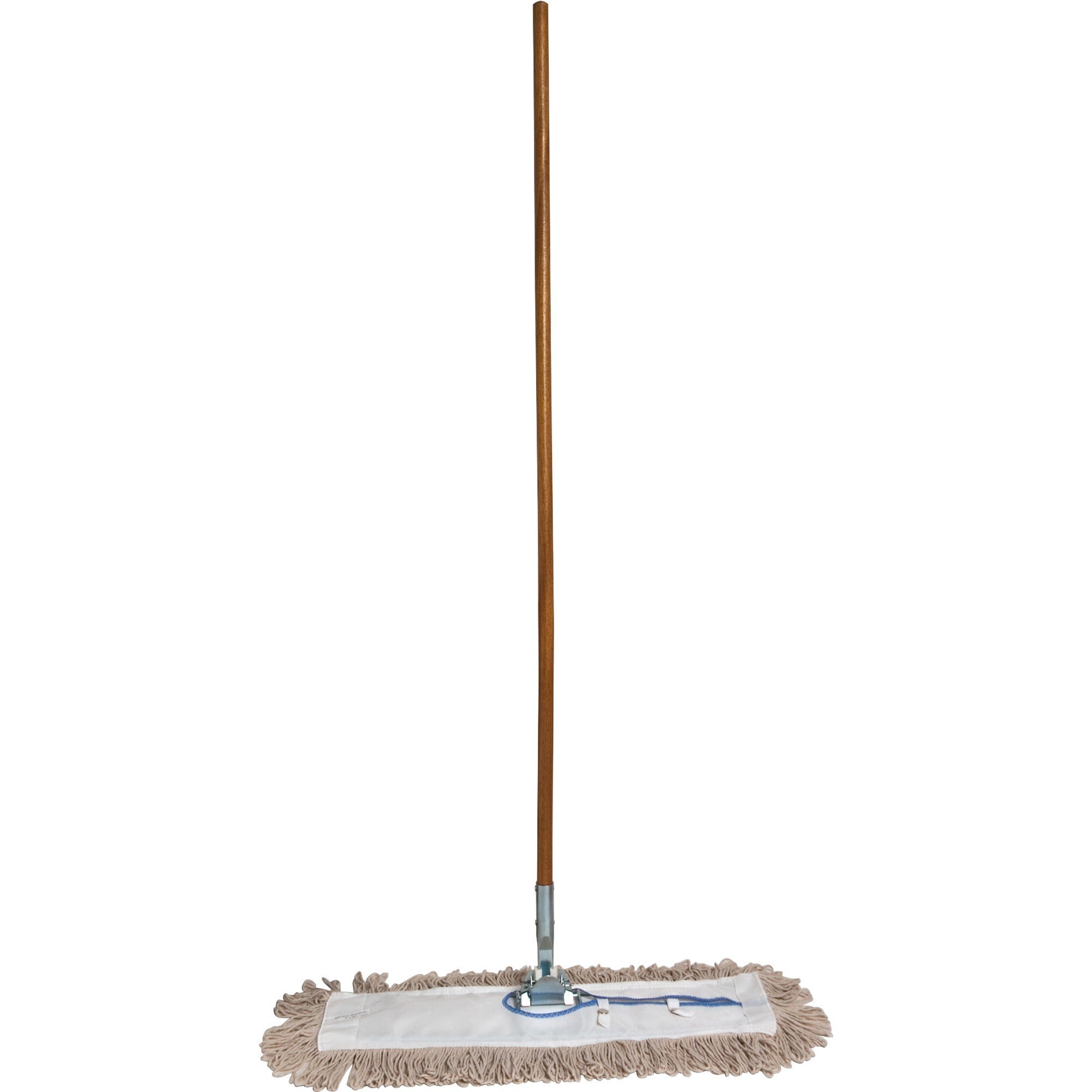 genuine-joe-dust-mop-complete-combo-24-cotton-head-60-x-094-wood-handle-swivel-head-lightweight-chrome-plated-absorbent-rust-resistant-reinforced-refillable-1-each_gjo54101 - 1