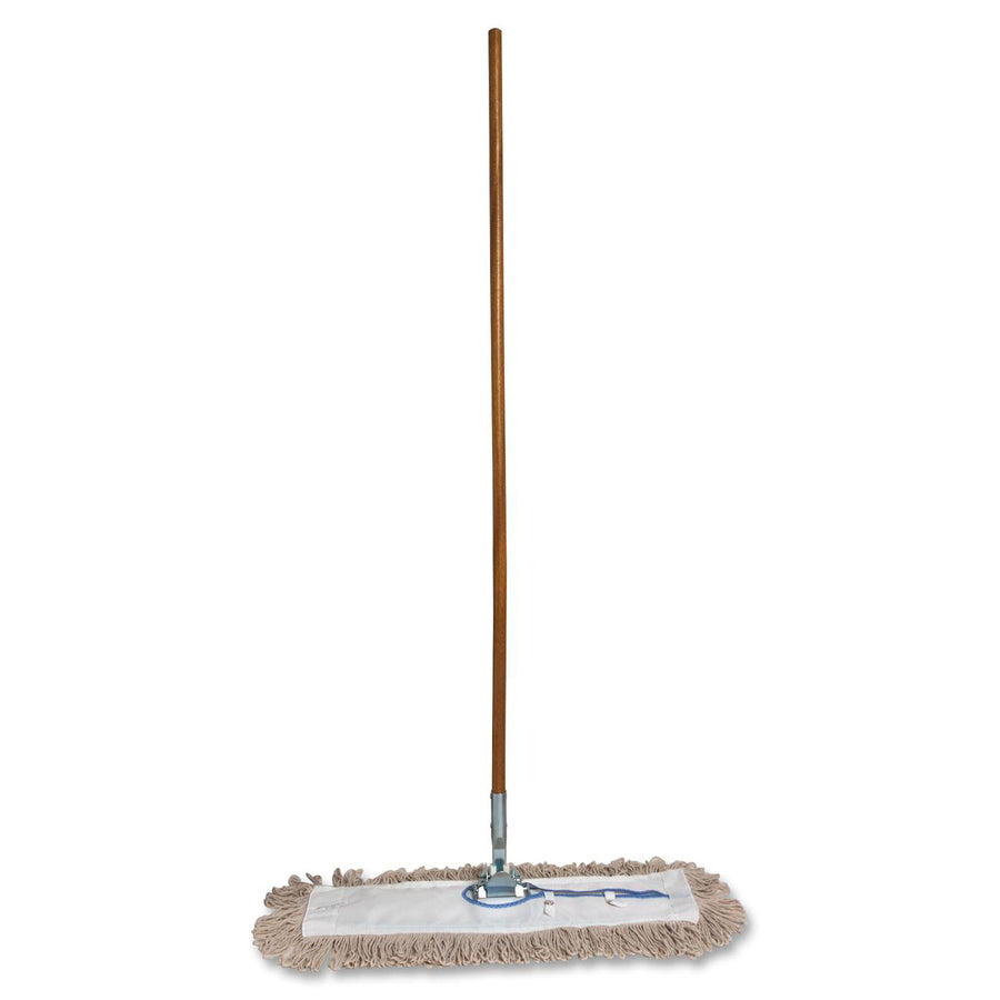 genuine-joe-dust-mop-complete-combo-24-cotton-head-60-x-094-wood-handle-swivel-head-lightweight-chrome-plated-absorbent-rust-resistant-reinforced-refillable-1-each_gjo54101 - 2