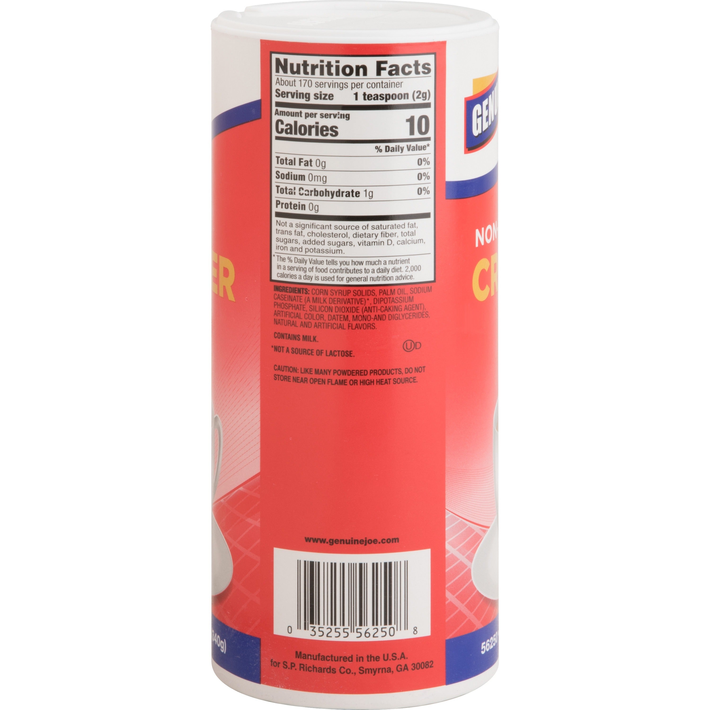 Genuine Joe Nondairy Creamer Canister - 0.75 lb (12 oz) Canister - 3/Pack -
