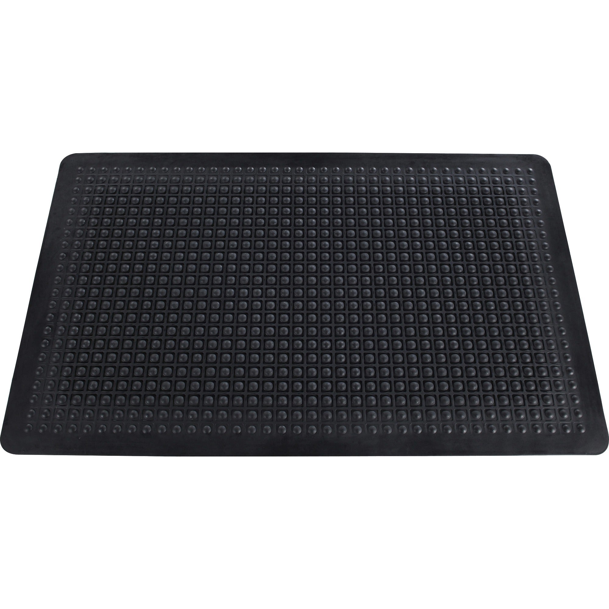 Genuine Joe Flex Step Rubber Anti-Fatigue Mats - Warehouse - 60" Length x 36" Width - Rubber - Black - 1Each -
