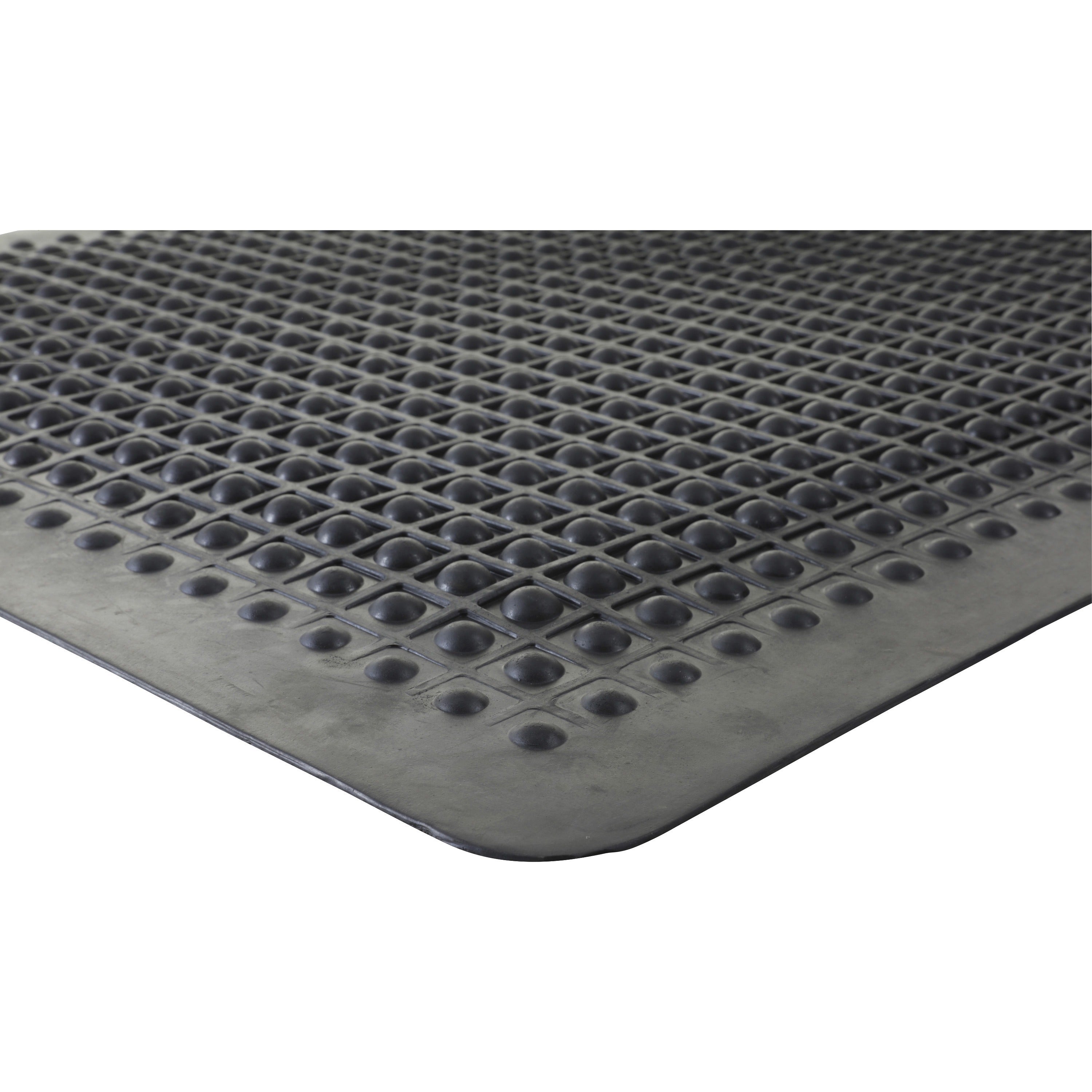 Genuine Joe Flex Step Rubber Anti-Fatigue Mats - Warehouse - 60" Length x 36" Width - Rubber - Black - 1Each -