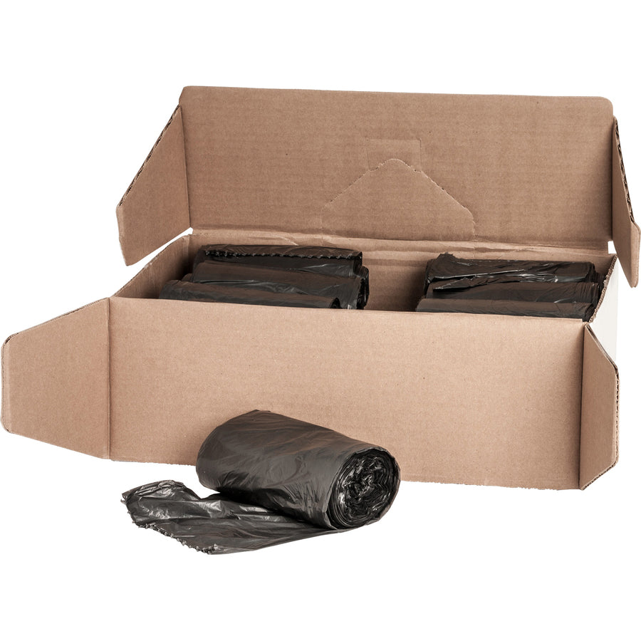 Genuine Joe Economy Linear Low-Density Can Liners - 16 gal Capacity - 24" Width x 31" Length - 0.35 mil (9 Micron) Thickness - Low Density - Black - 1000/Carton -