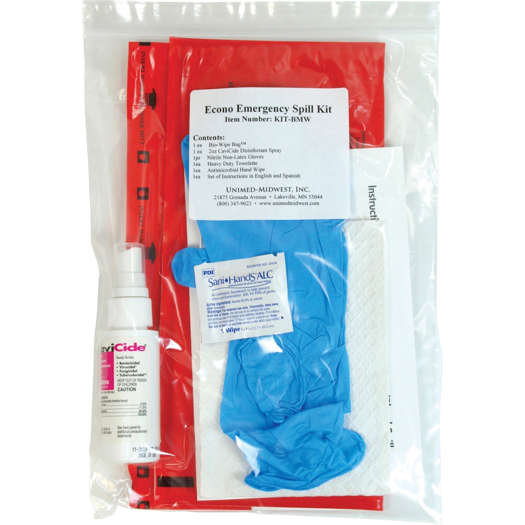 Unimed Econo Emergency Spill Kit - 1 Each -