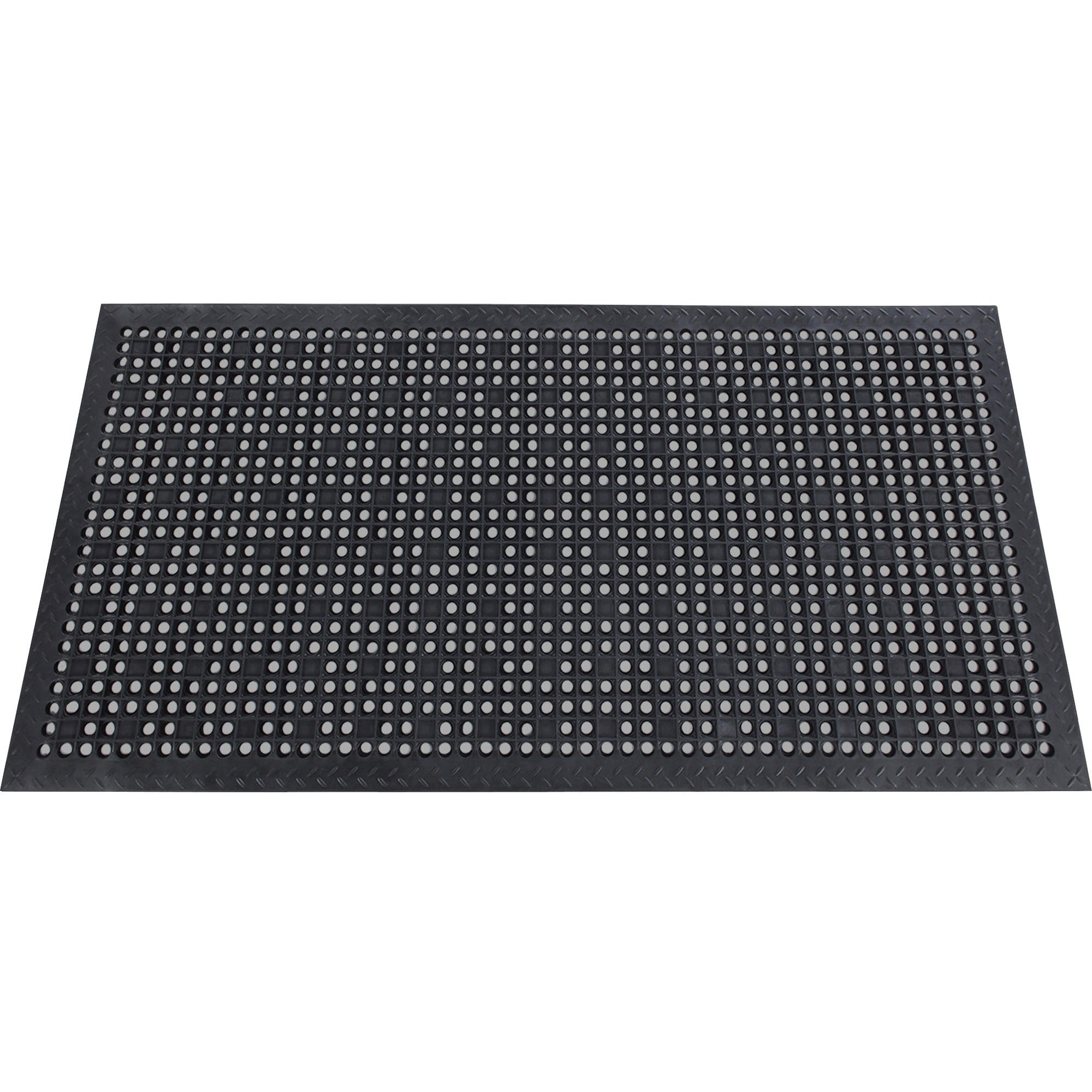 Genuine Joe Versa-Lite Anti-microbial Rubber Mat - Warehouse - 60" Length x 36" Width - Rubber - Black - 1Each -