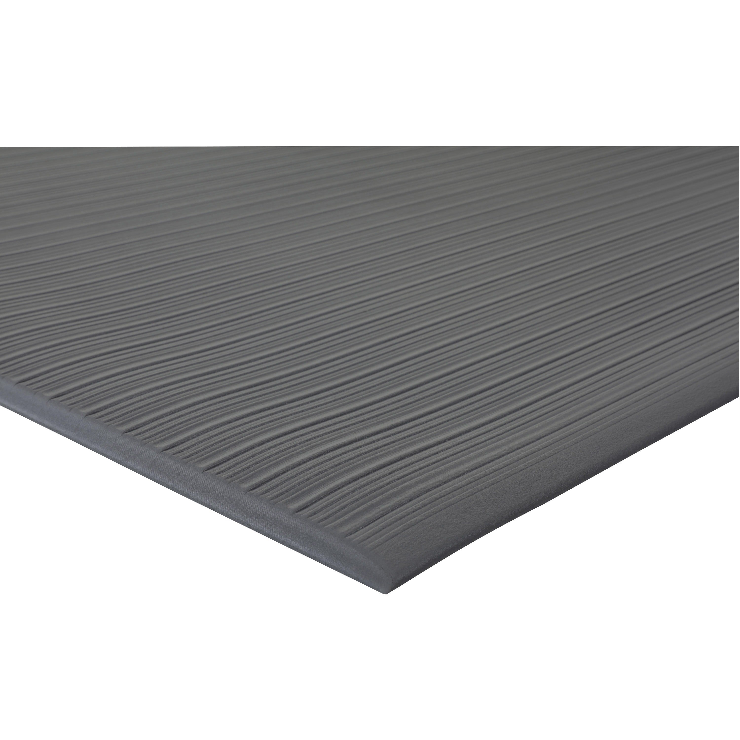 Genuine Joe Air Step Anti-Fatigue Mat - Warehouse - 12 ft Length x 36" Width x 0.375" Thickness - Vinyl, Vinyl Foam - Black - 1Each -