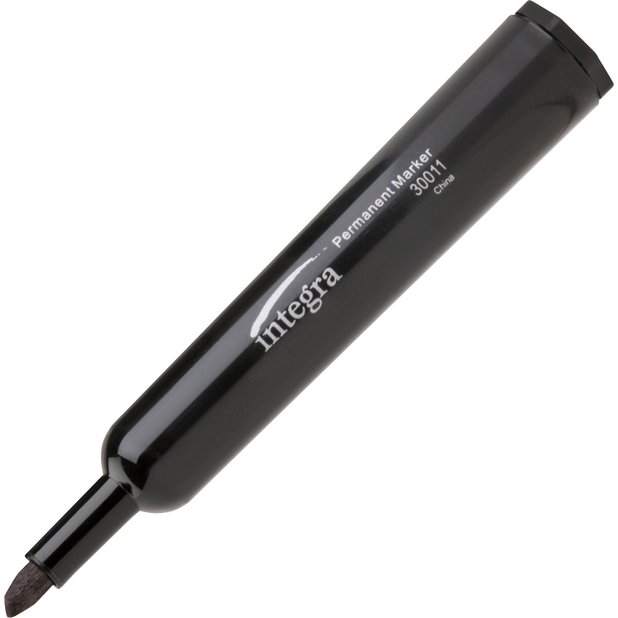Integra Permanent Chisel Markers - Chisel Marker Point Style - Black - 1 Dozen -