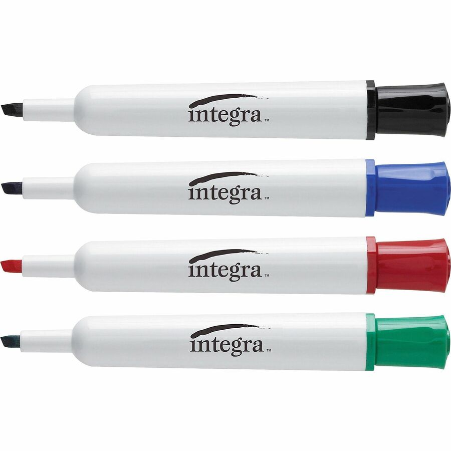 Integra Chisel Point Dry-erase Markers - Chisel Marker Point Style - Assorted - 1 / Set -