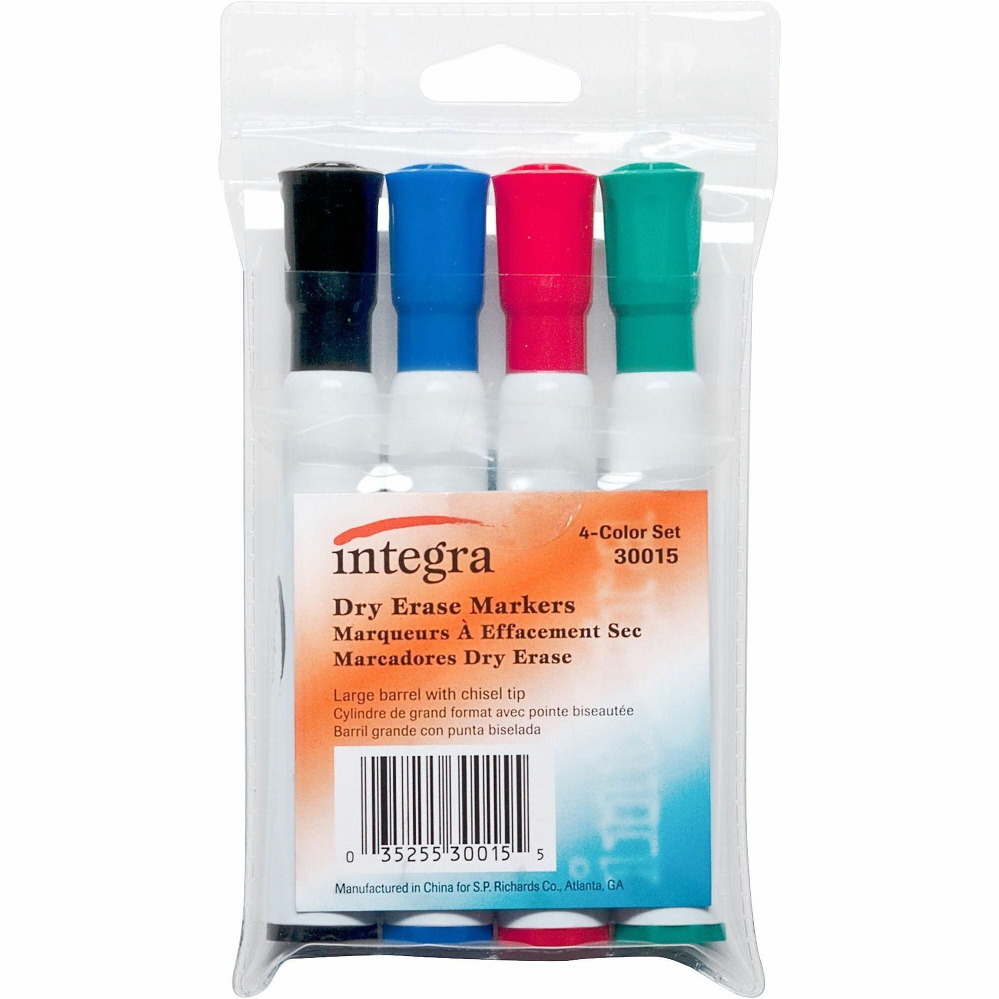 Integra Chisel Point Dry-erase Markers - Chisel Marker Point Style - Assorted - 1 / Set -