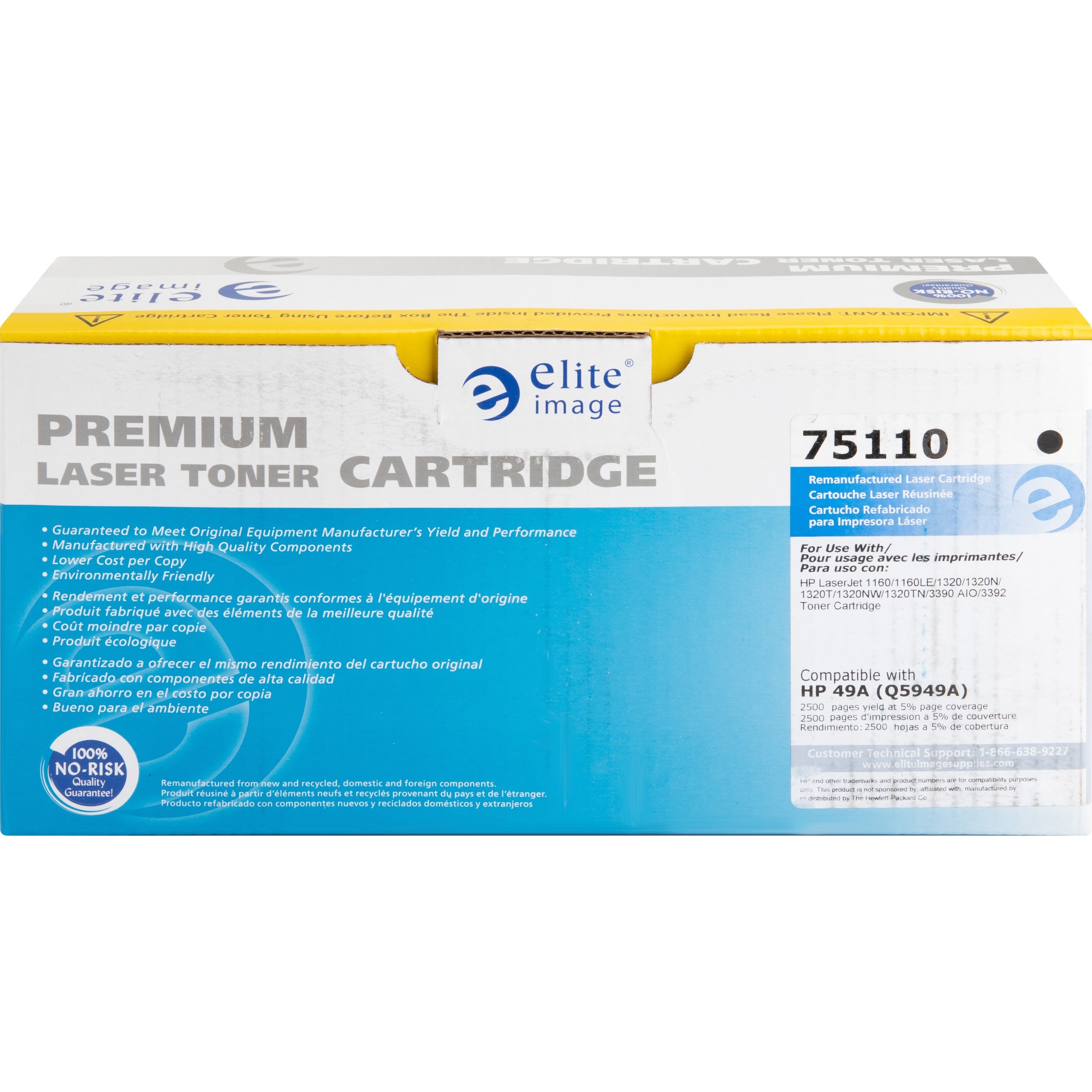 Elite Image Remanufactured Toner Cartridge - Alternative for HP 49A (Q5949A) - Laser - 2500 Pages - Black - 1 Each -