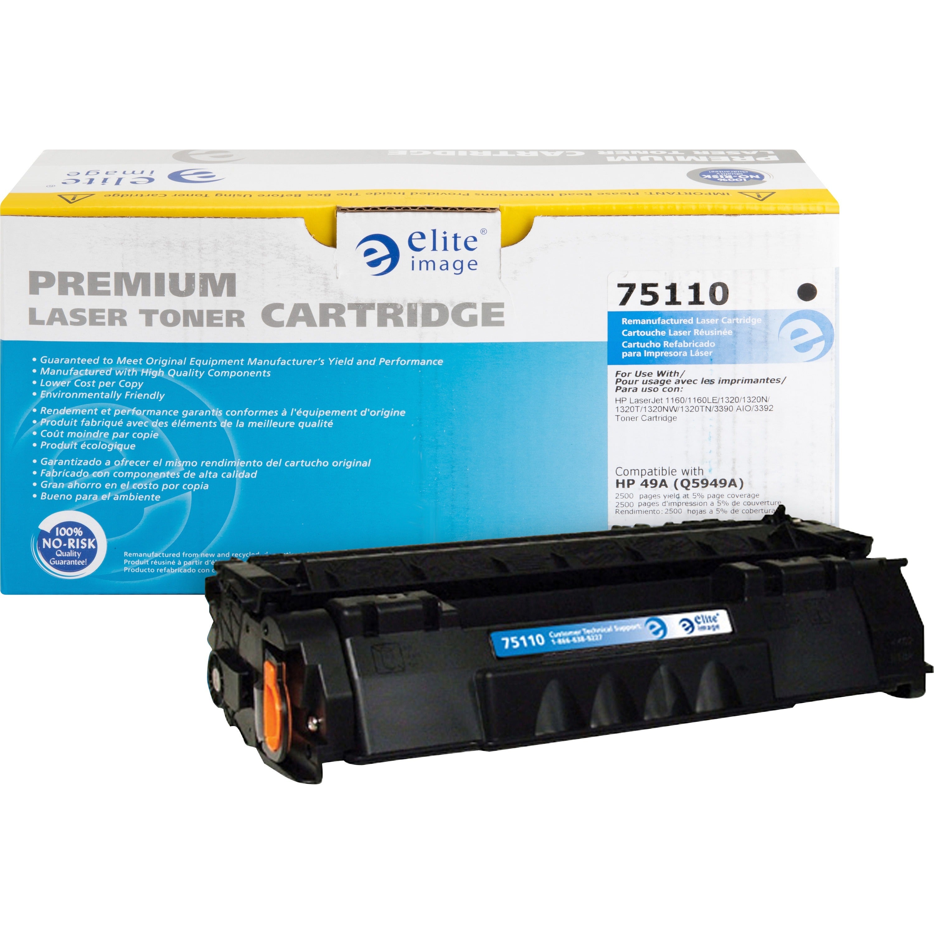 Elite Image Remanufactured Toner Cartridge - Alternative for HP 49A (Q5949A) - Laser - 2500 Pages - Black - 1 Each -