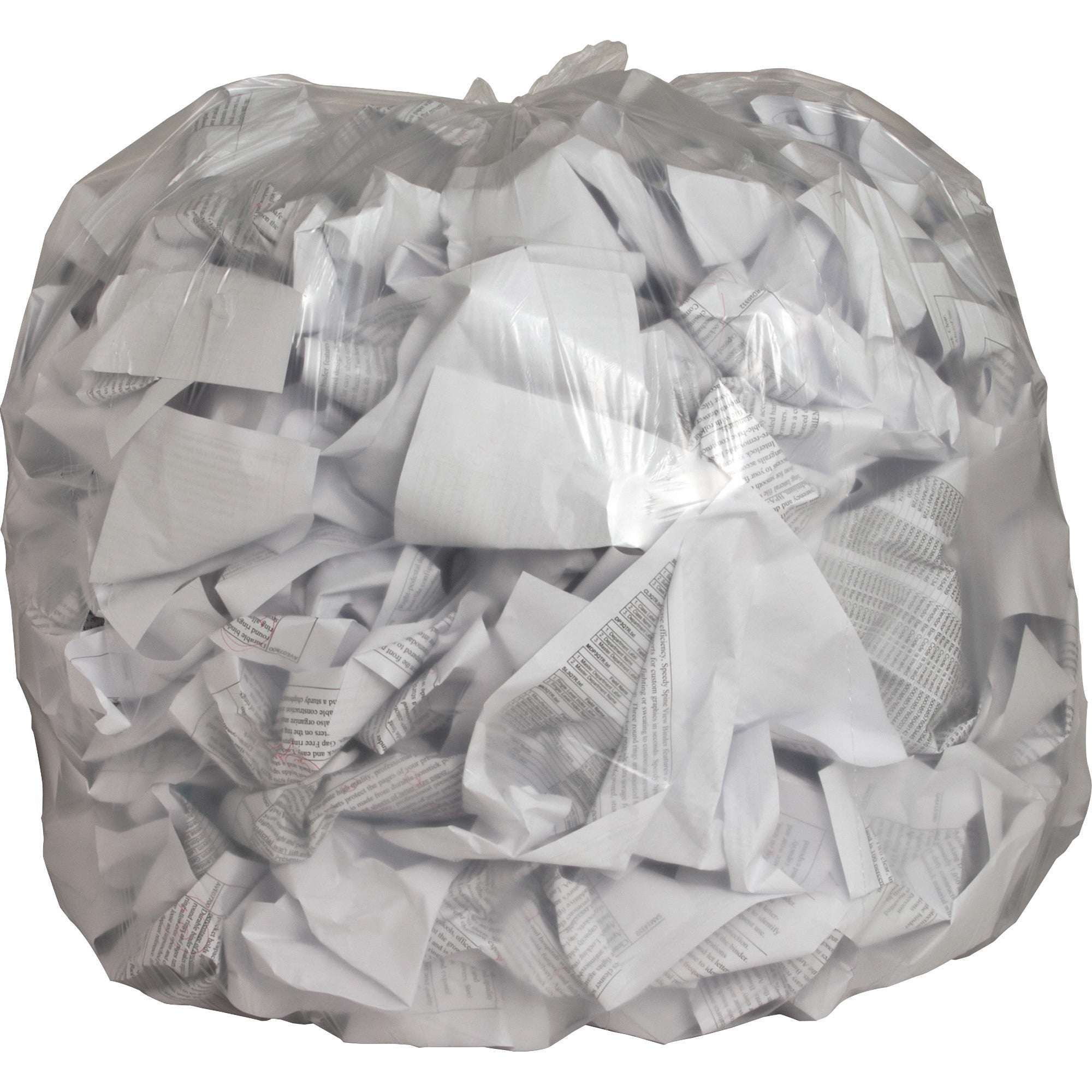 Genuine Joe Clear Trash Can Liners - 45 gal Capacity - 40" Width x 46" Length - 0.60 mil (15 Micron) Thickness - Low Density - Clear - Film - 250/Box - Multipurpose - Recycled -