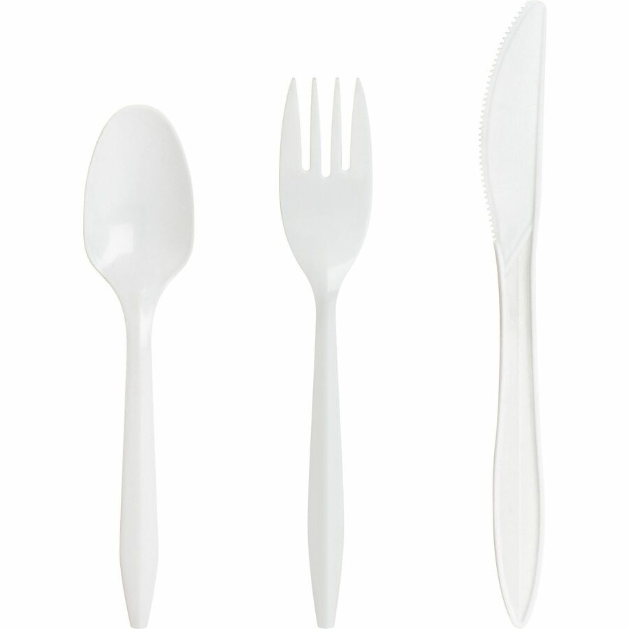 Genuine Joe Medium-weight Spoons - 1000/Carton - White - 2