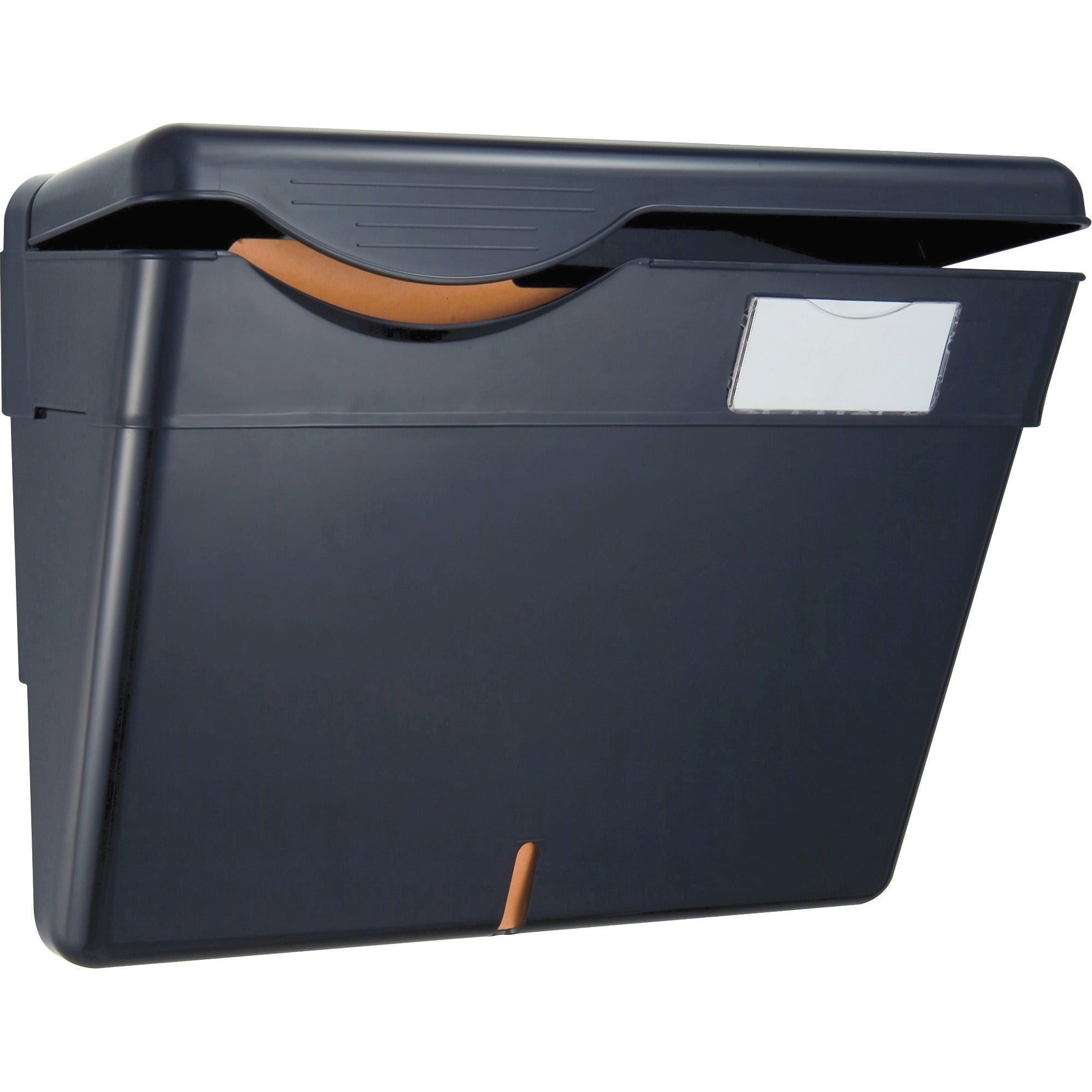 Officemate HIPAA Wall File with Cover - Black - Plastic - 1 Each -