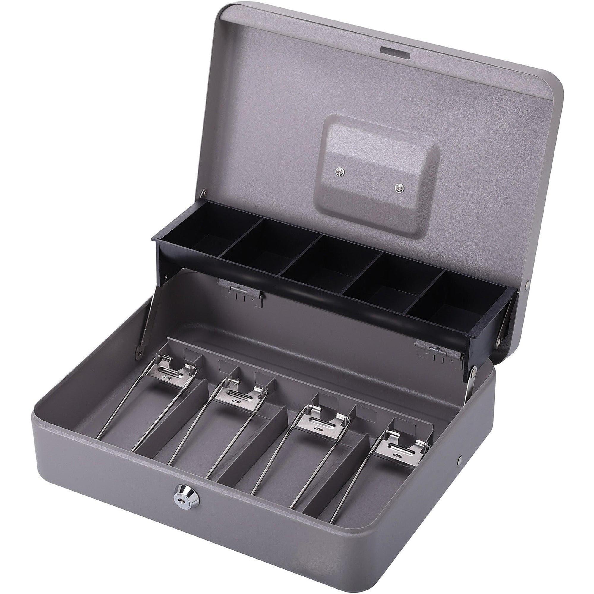 Sparco Controller Cash Box - 5 Coin - Gray - 3.4" Height x 11.4" Width x 7.5" Depth -