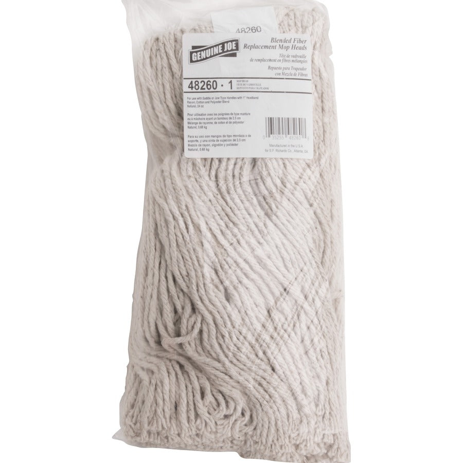 genuine-joe-cotton-blend-mop-refill-polyester-rayon-cotton-natural-1each_gjo48260 - 2