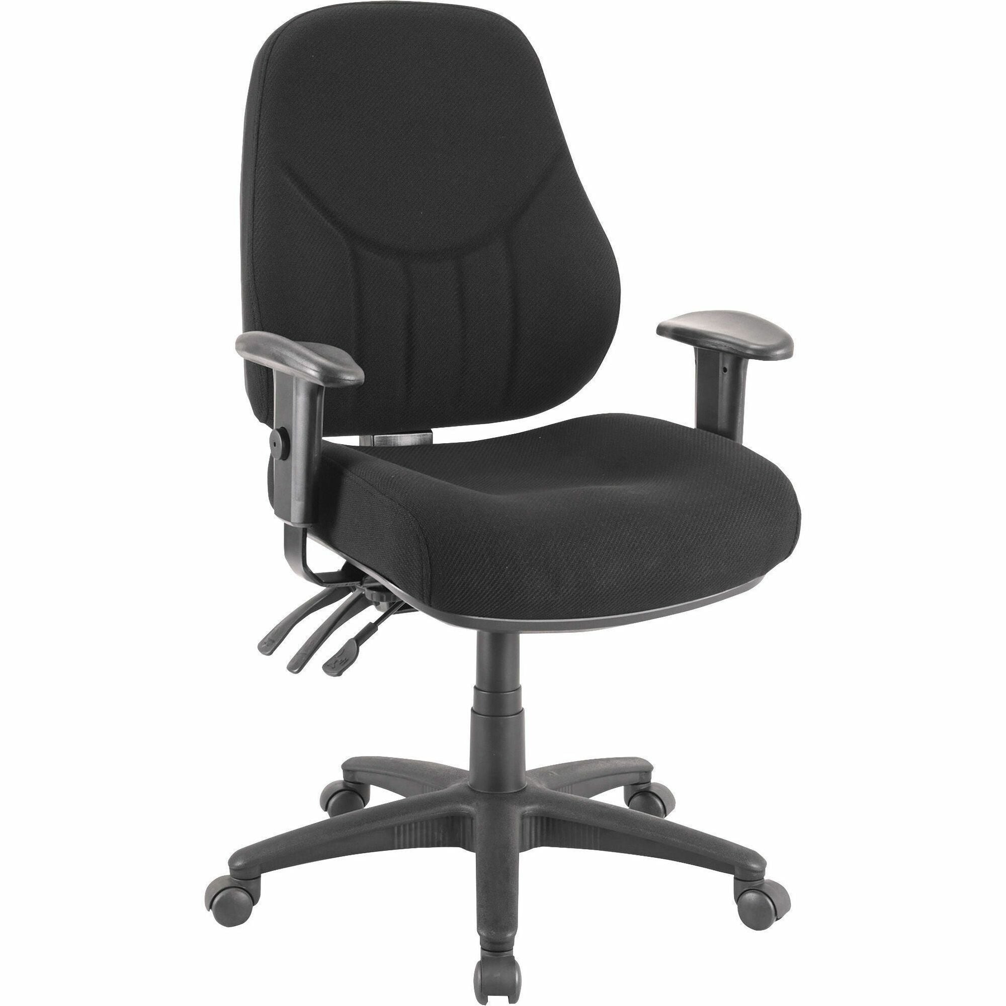 Lorell Bailey High-Back Multi-Task Chair - Black Acrylic Seat - Black Frame - 1 Each -