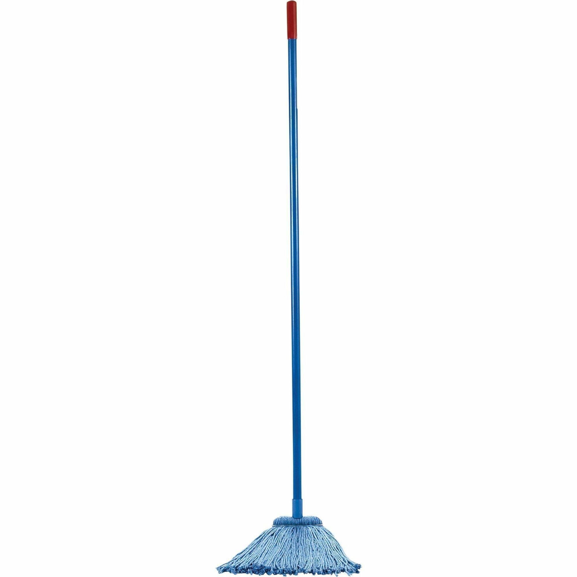 Layflat Screw Type Mop Kit - 54" Fiberglass Handle - 1 Each - Blue -