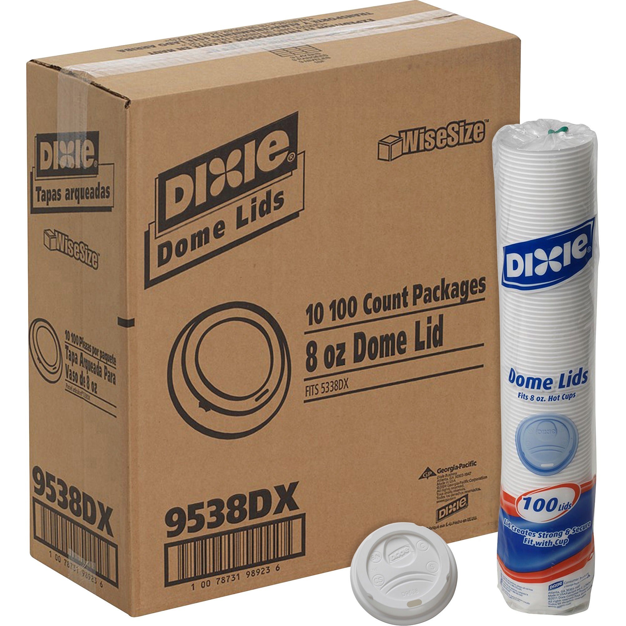 Dixie Small Hot Cup Lids by GP Pro - Dome - Plastic - 100 Lids/Pack - 1000 / Carton -
