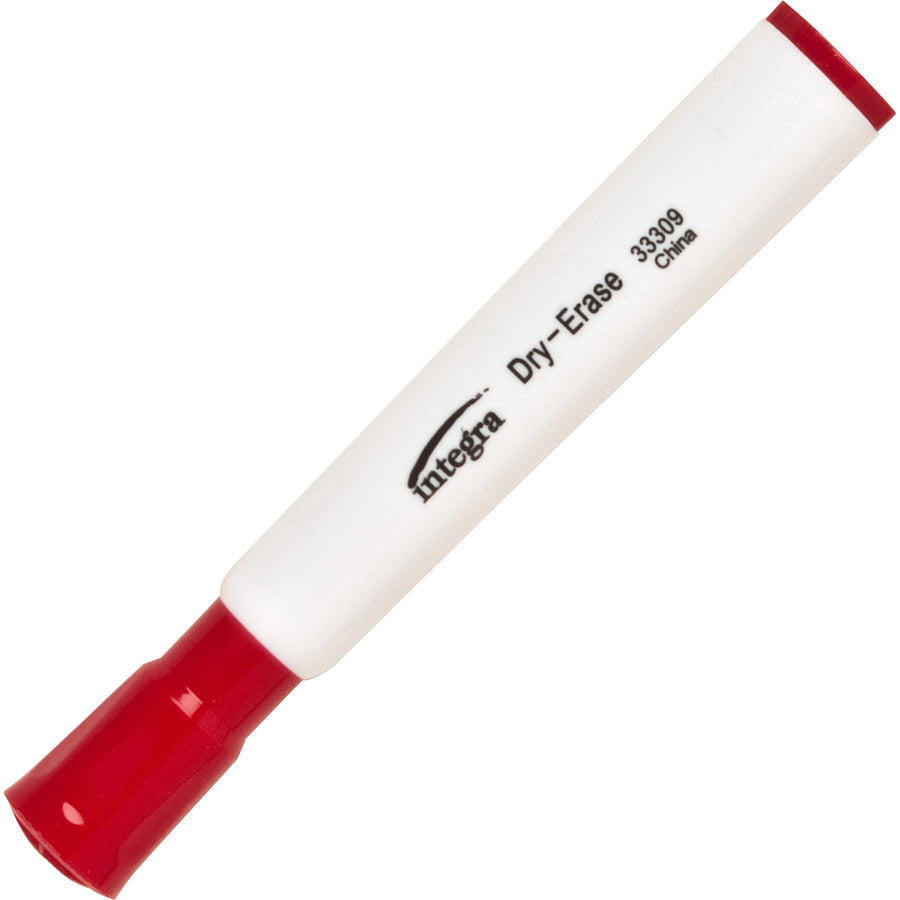 Integra Chisel Point Dry-erase Markers - Chisel Marker Point Style - Red - 1 Dozen -