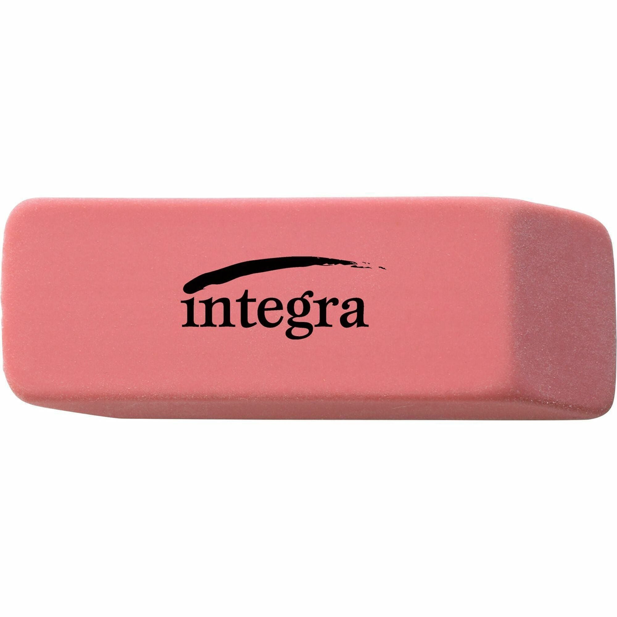 Integra Pink Pencil Eraser - Pink - 2" Width x 0.8" Height x 0.4" Depth x - 1 Each - Soft, Pliable, Latex-free -