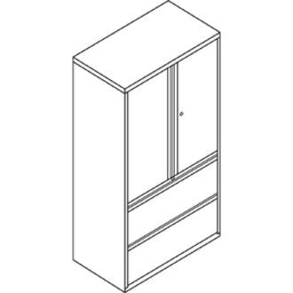 hon-800-series-wide-lateral-file-with-storage-cabinet-2-drawer-36-x-193-x-67-3-x-shelfves-2-x-drawers-for-file-2-x-side-open-doors-legal-letter-lateral-interlocking-tamper-resistant-locking-door-ball-bearing-suspension_hon885lsp - 2