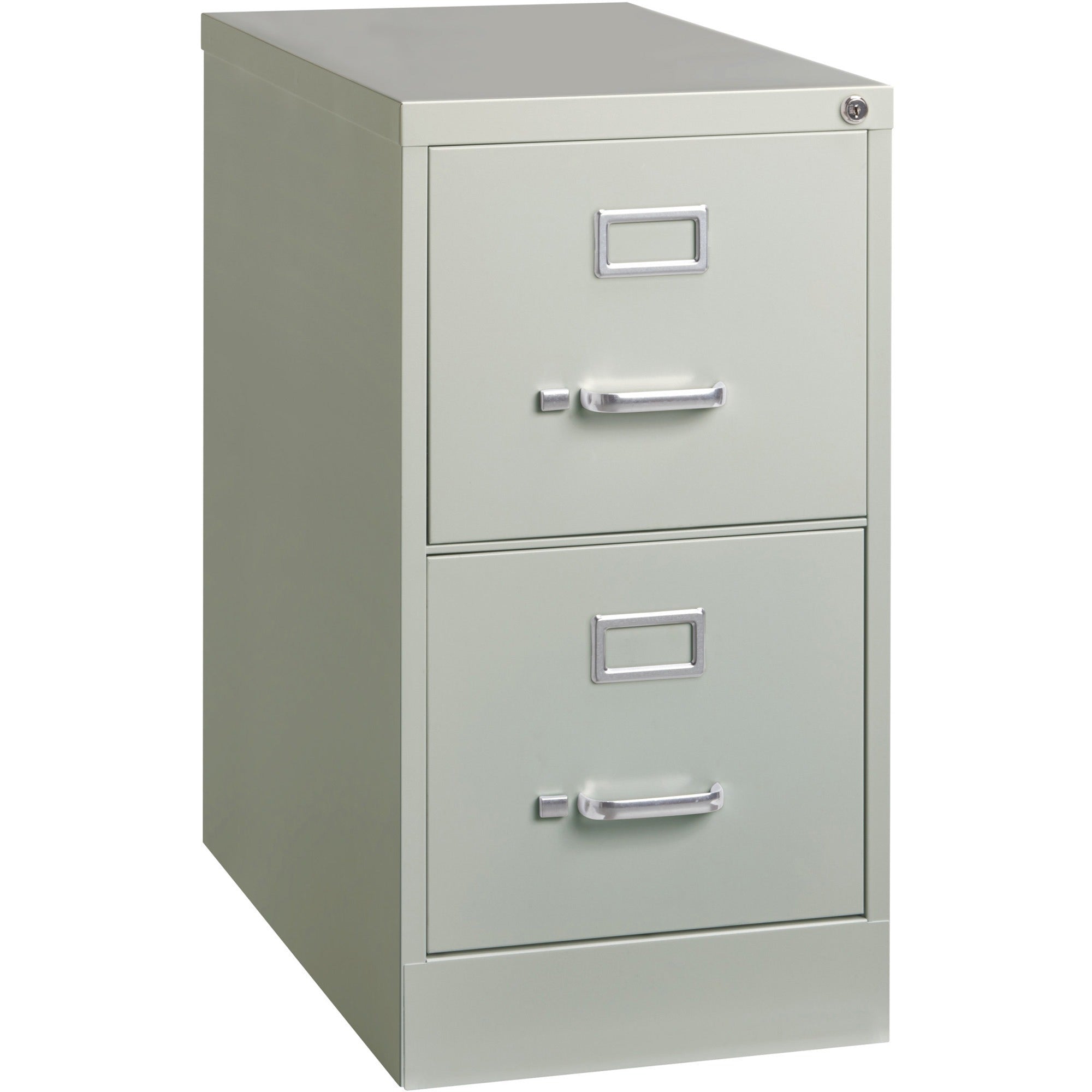 Lorell Fortress Series 26-1/2" Commercial-Grade Vertical File Cabinet - 15" x 26.5" x 28.4" - 2 x Drawer(s) for File - Letter - Vertical - Security Lock, Ball-bearing Suspension, Heavy Duty - Light Gray - Steel - Recycled -