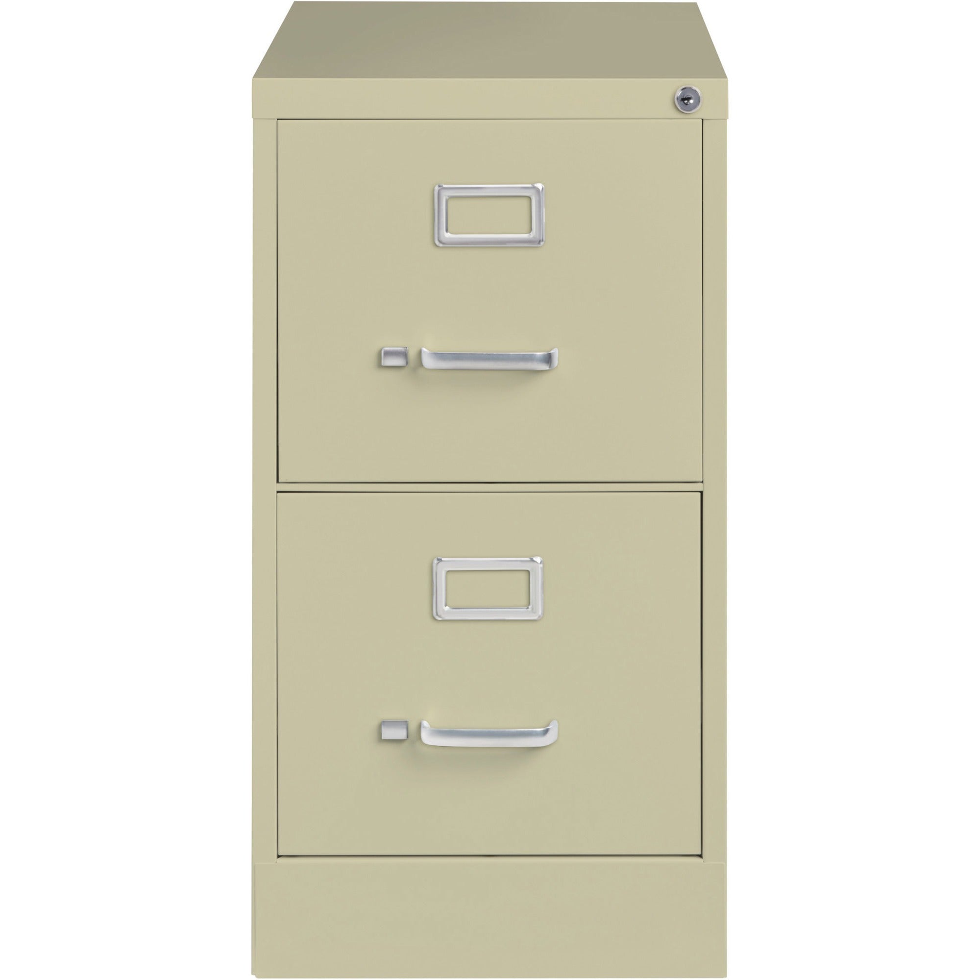 Lorell Fortress Series 25" Commercial-Grade Vertical File Cabinet - 15" x 25" x 28.4" - 2 x Drawer(s) for File - Letter - Vertical - Security Lock, Ball-bearing Suspension, Heavy Duty - Putty - Steel - Recycled -