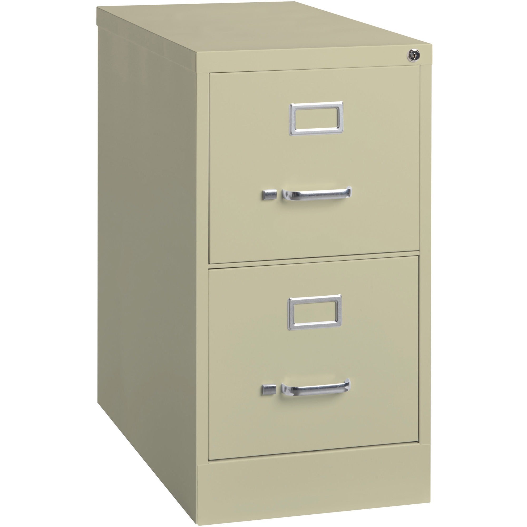 Lorell Fortress Series 25" Commercial-Grade Vertical File Cabinet - 15" x 25" x 28.4" - 2 x Drawer(s) for File - Letter - Vertical - Security Lock, Ball-bearing Suspension, Heavy Duty - Putty - Steel - Recycled -