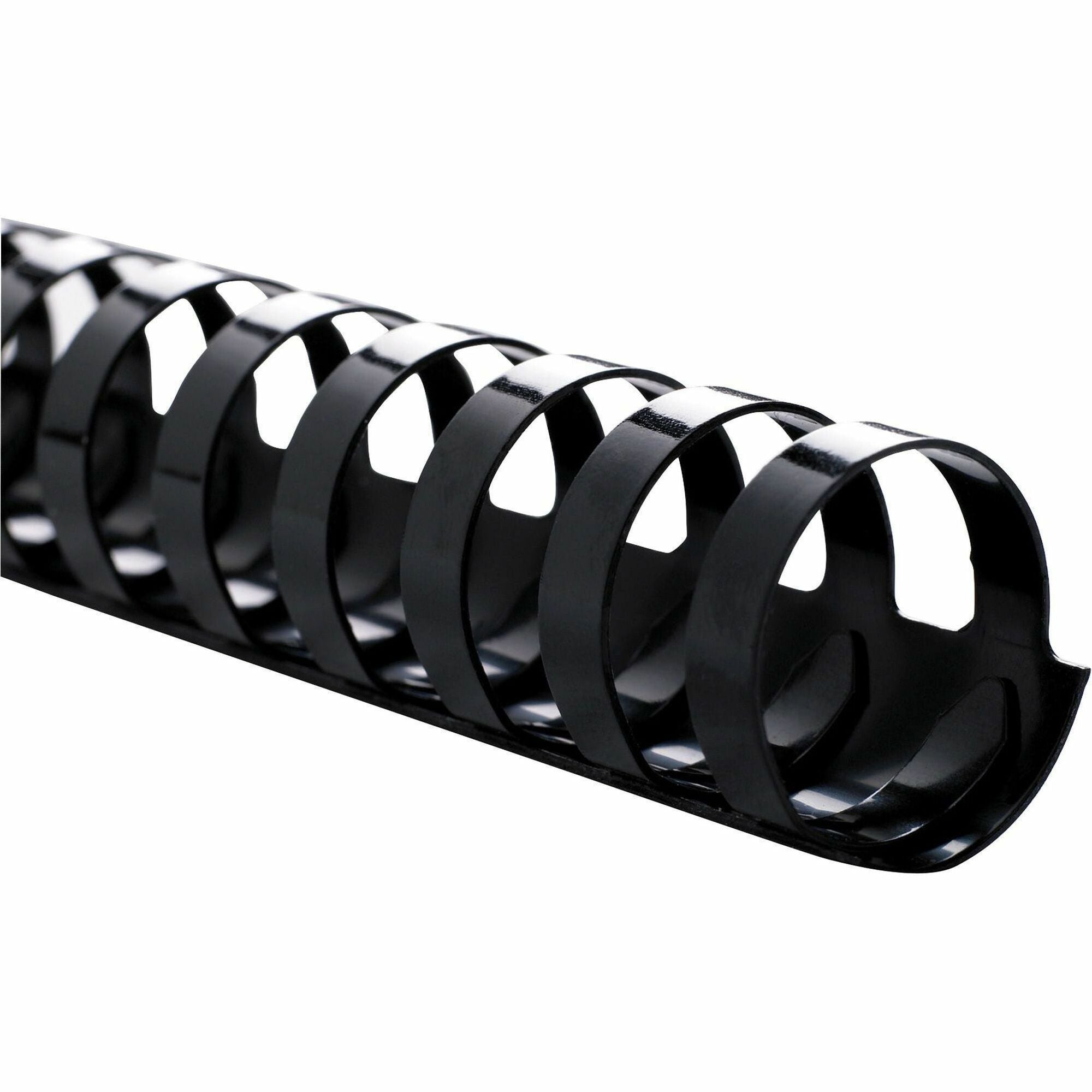 Sparco Plastic Binding Spines - 0.3" Diameter - 40 x Sheet Capacity - Black - Plastic - 100 / Box -