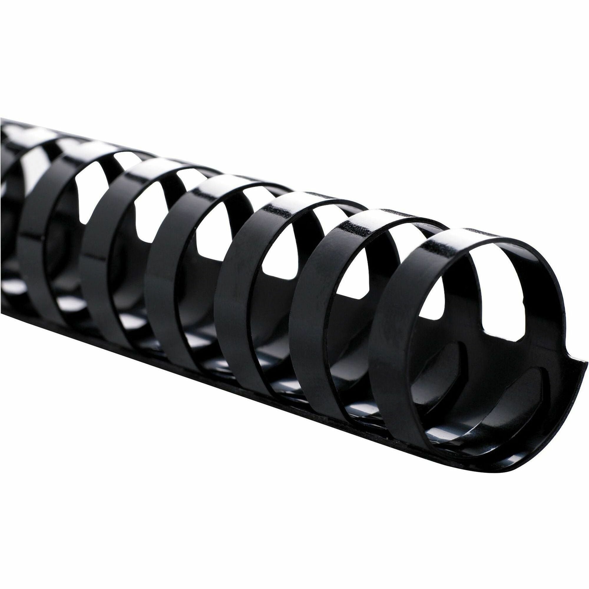 Sparco Plastic Binding Spines - 0.4" Diameter - 55 x Sheet Capacity - Black - Plastic - 100 / Box -