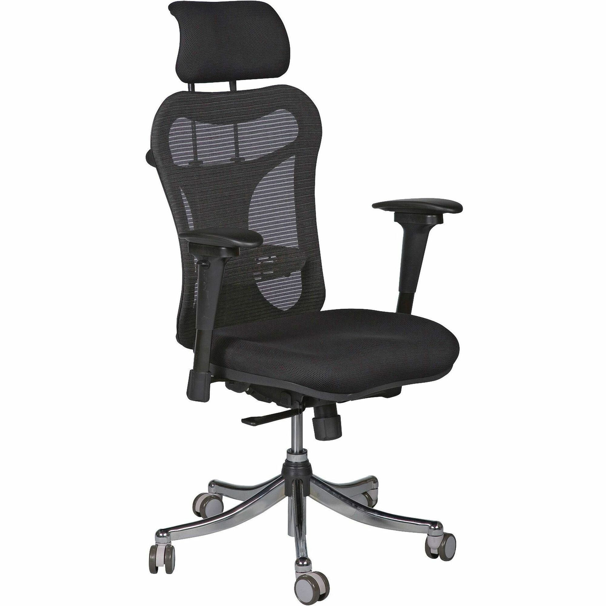 MooreCo Ergo Ex Ergonomic Office Chair - Black Seat - 5-star Base - 1 Each -