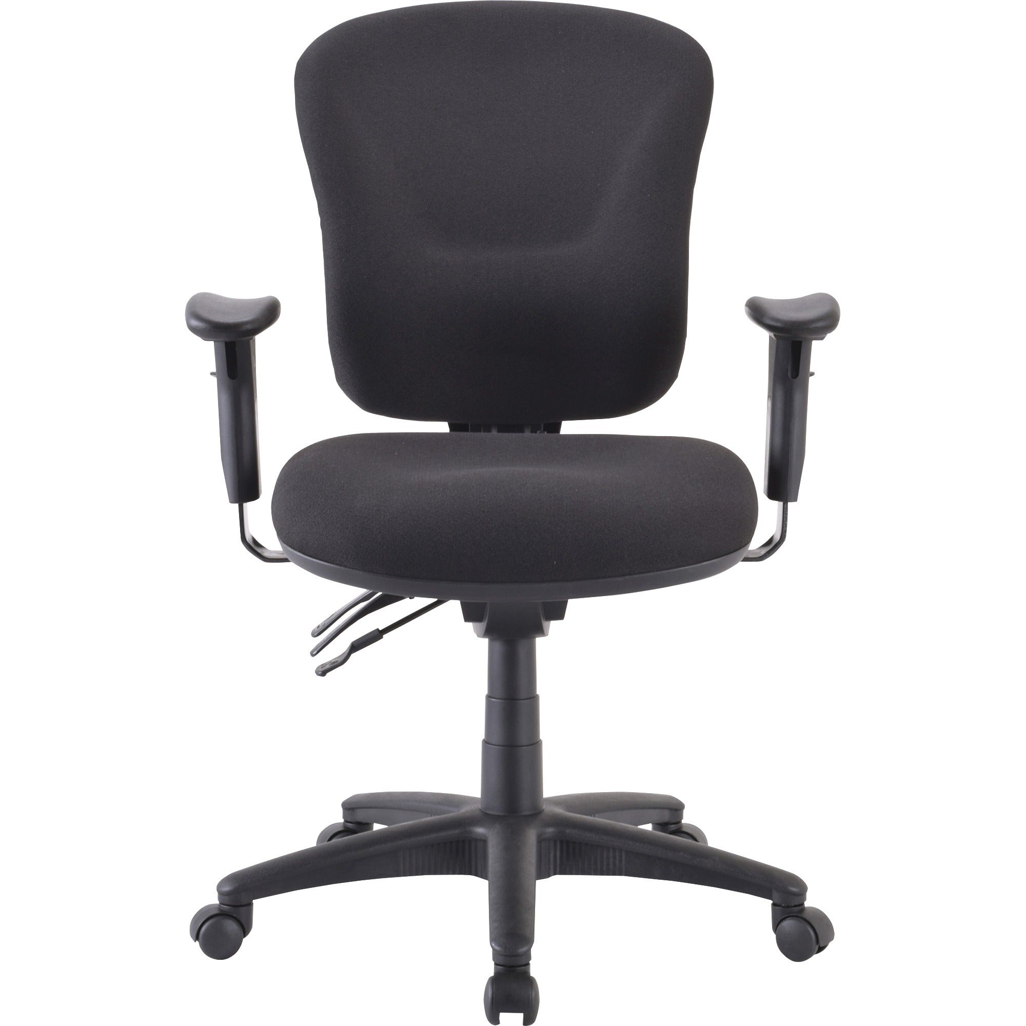 Lorell Accord Series Mid-Back Task Chair - Black Polyester Seat - Black Frame - 1 Each -