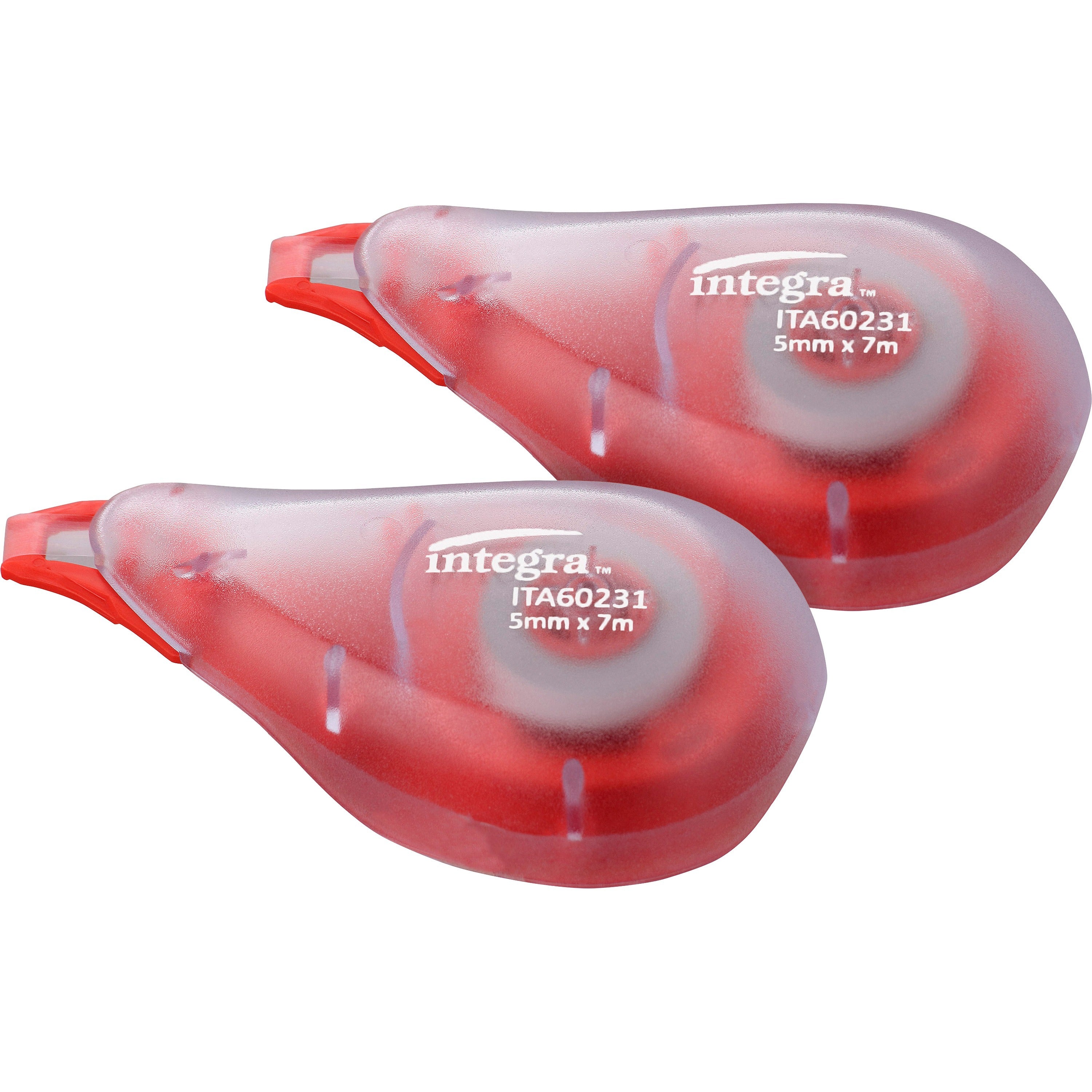 Integra Resist Tear Correction Tape - 0.20" Width x 16.40 ft LengthSmoke Dispenser - Tear Resistant - 2 / Pack - Smoke -