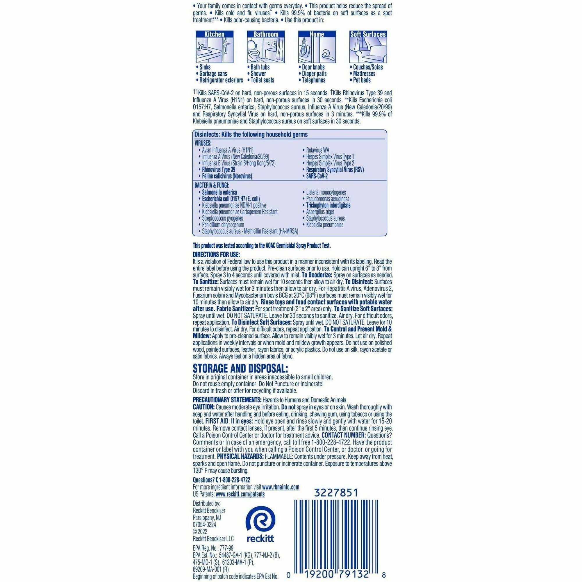 LYSOL Brand - Disinfectant Spray to Go, Crisp Linen, 1 oz. Aerosol, Sold as 1 EA - 2