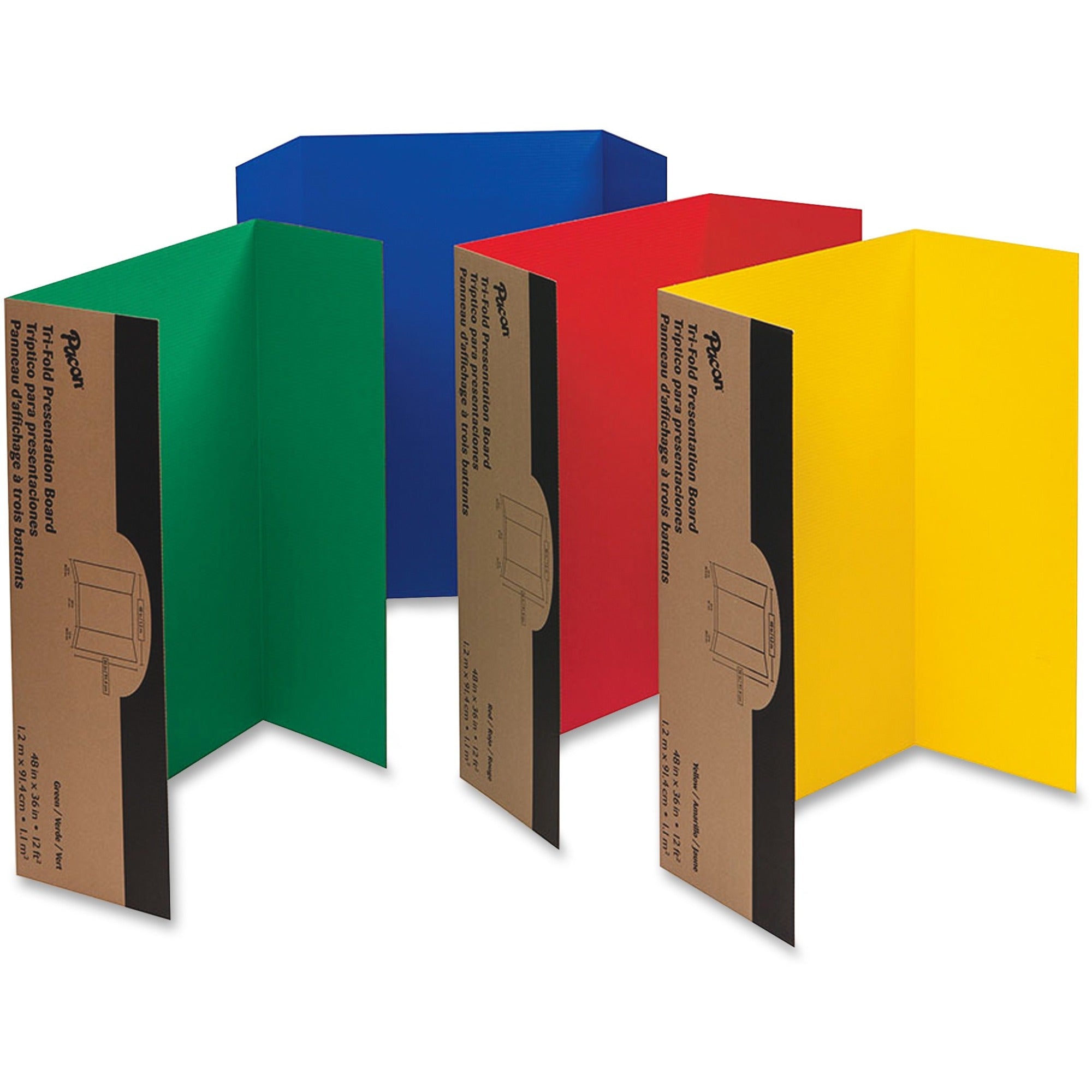 Pacon Presentation Boards - 36" Height x 48" Width - 4 Assorted Surface Colors - 24 / Carton -