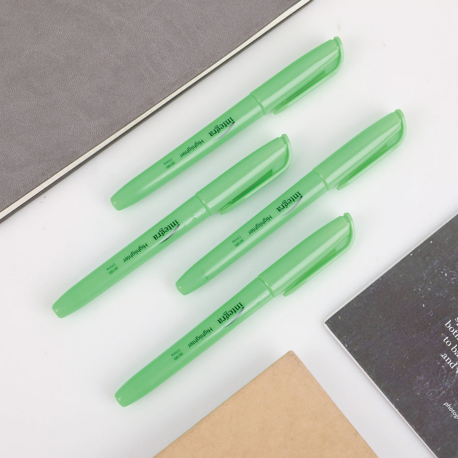 Integra Pen Style Fluorescent Highlighters - Chisel Marker Point Style - Green - 1 Dozen -